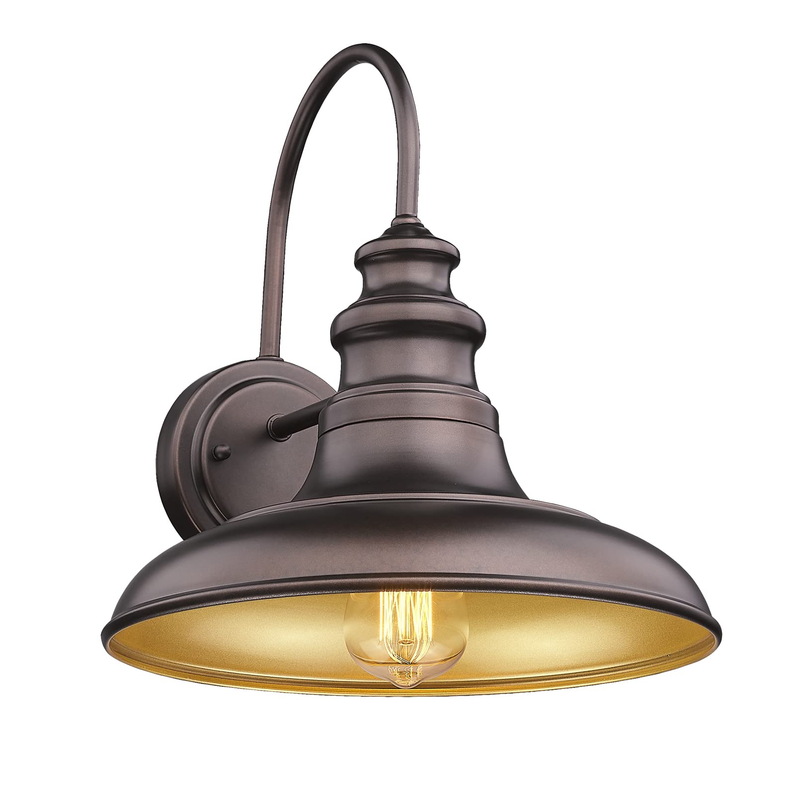 Diyel Outdoor Barn Light Fixture, Gooseneck Wall Sconce, Metal, Oil-Rubbed Bronze, 11-RZ004-1PACK