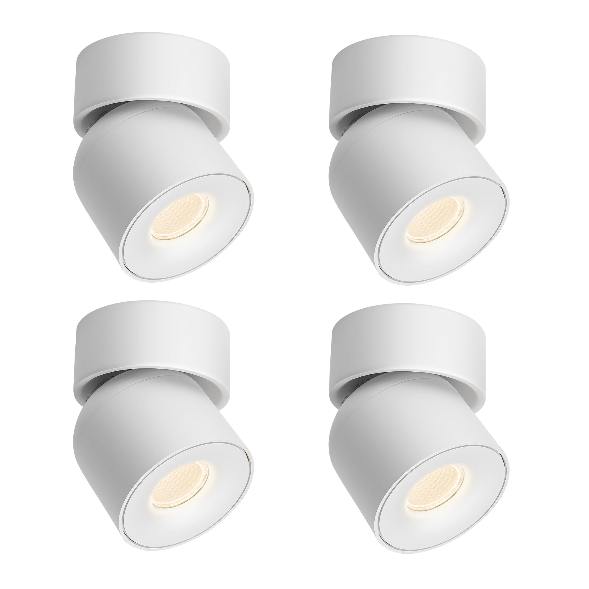Aisilan LED Dimmable Ceiling Spotlight 7W 3000K Aluminum 4 Packs White MS052a
