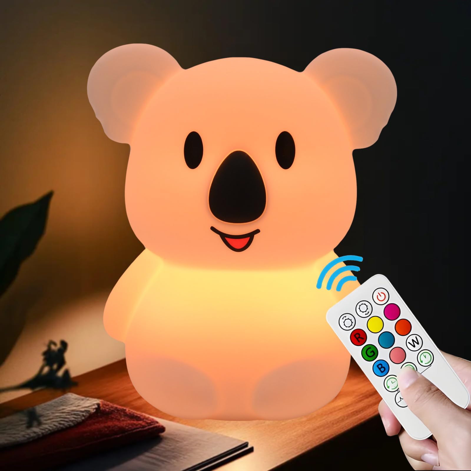 xinjinhju Night Light for Kids Koala Multicolor Bedside Lamp Room Decor Lamp Children NightLights Decorative Light - Eye Caring,