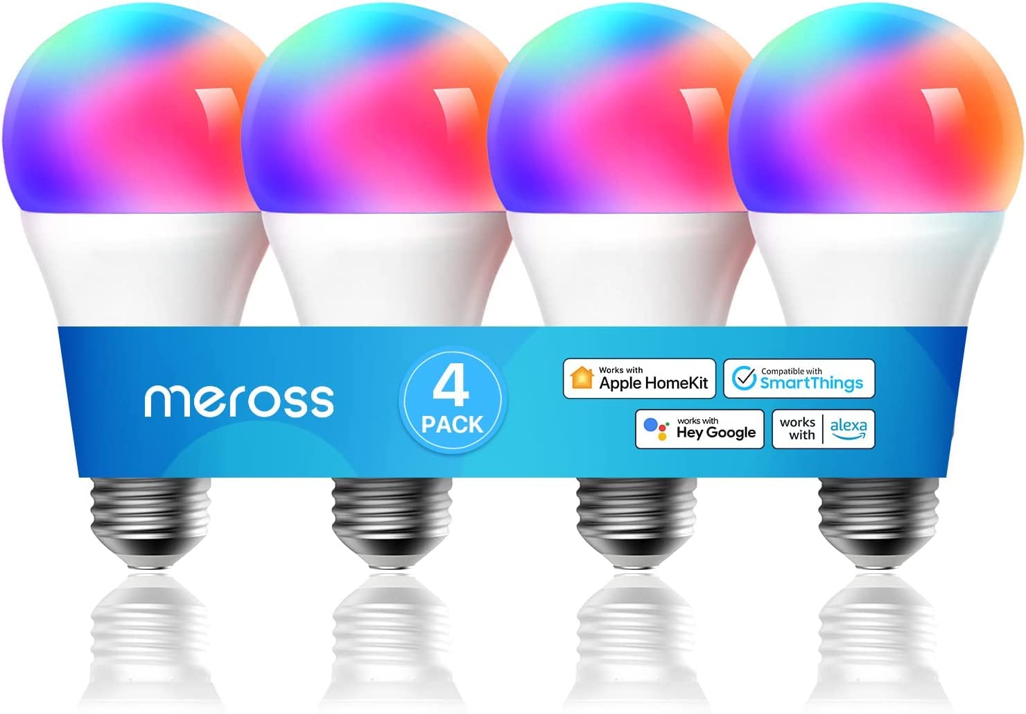 Smart Light Bulb, Meross Smart Wifi Led Bulbs Compatible With Apple Homekit, Siri, Alexa, Google Assistant And Smartthings, Dimm