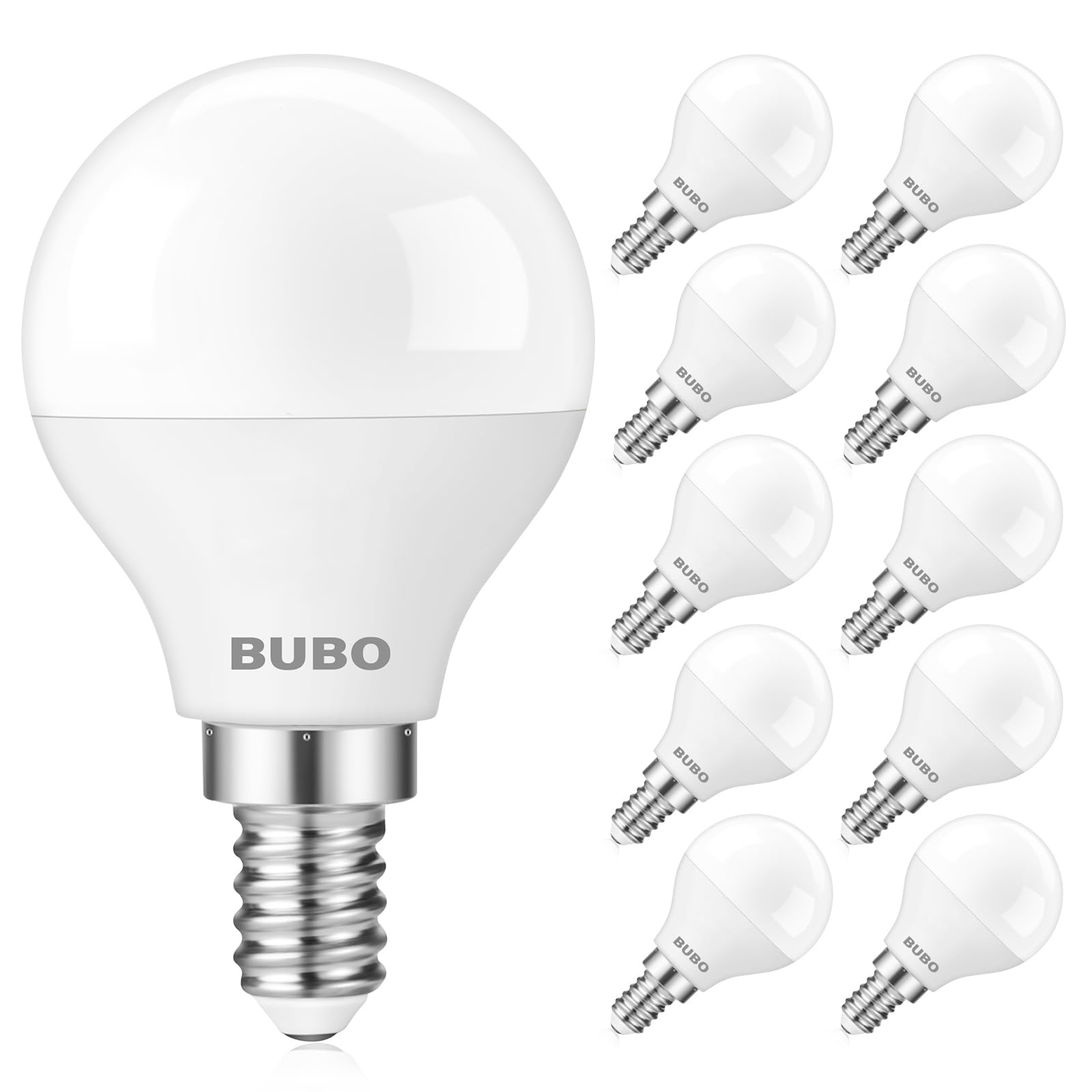 Bubo Ceiling Fan Light Bulbs, E12 Led Bulb 60W Equivalent, Small Base Led Light Bulbs 4000K Cool White, A15 Ceiling Fan Bulbs 12