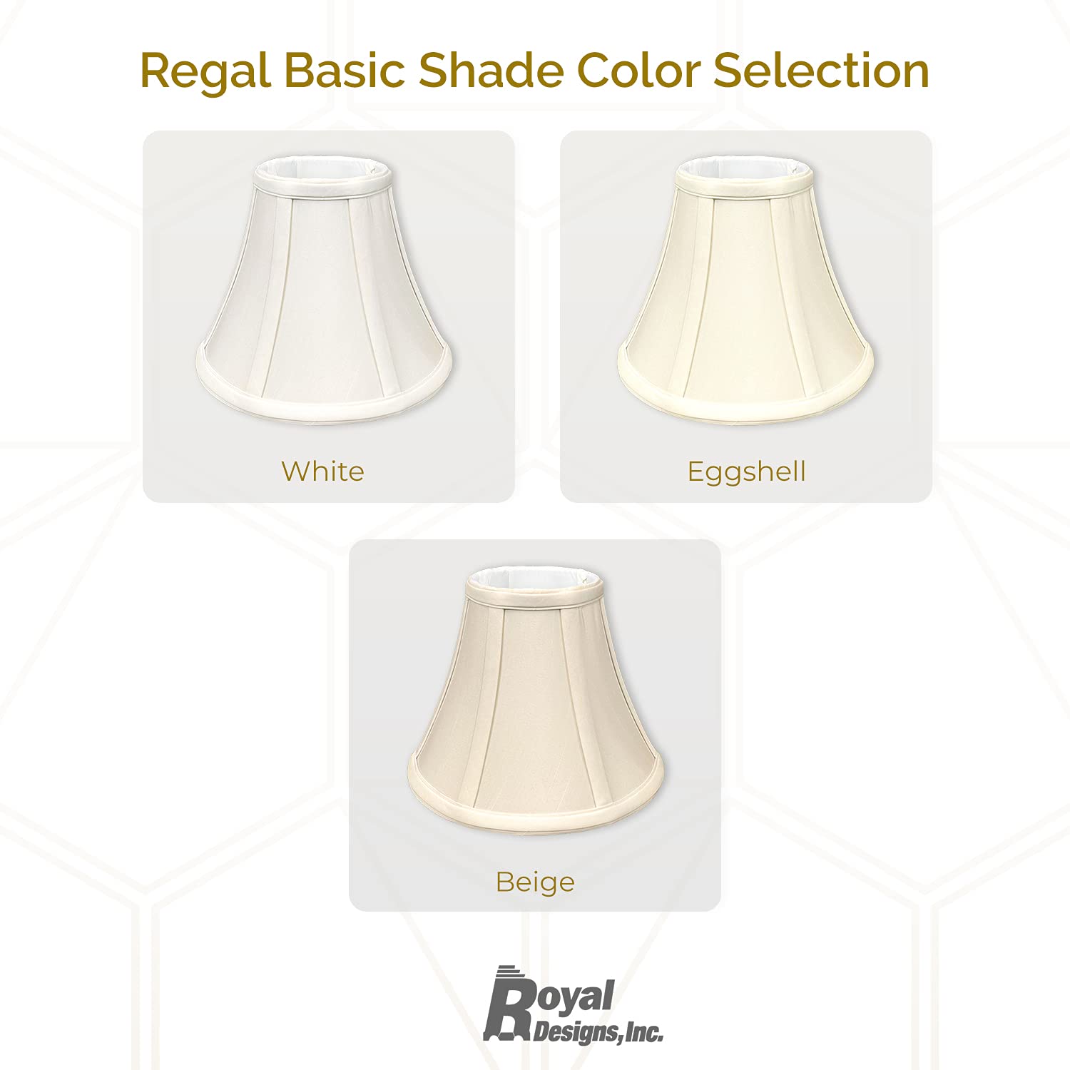 Royal Designs, Inc. True Bell Lamp Shade, Faux Silk, 4in x 8in x 6.5in, UNO Fitter, White, Model BS-704UT-8WH
