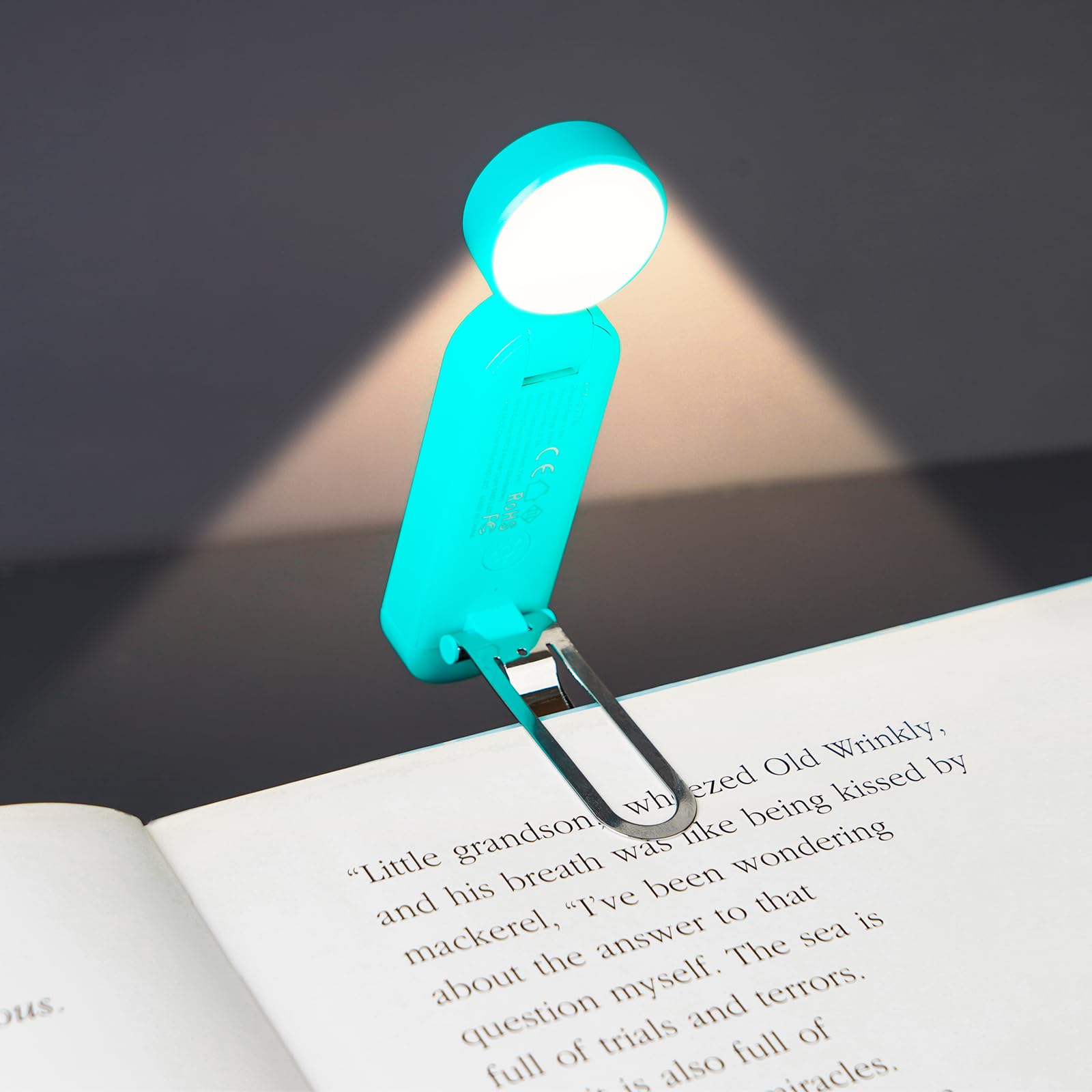 VAVOFO USB Rechargeable Book Light, Amber Clip-On, 6 LEDs, Blue Light Blocking, Model KM-6776, Eye Care for Reading in Bed