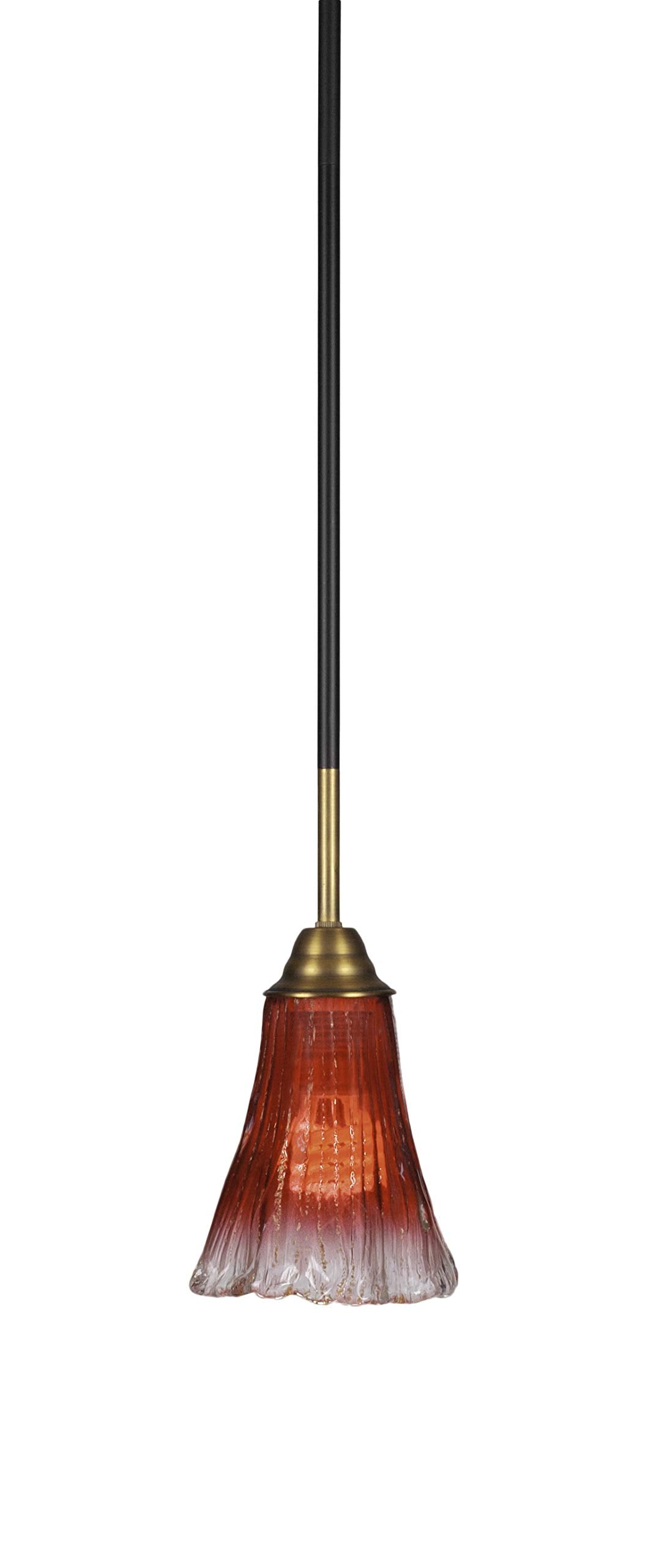 Toltec Lighting Paramount 1 Light Mini Pendant in Matte Black & Brass (3401-MBBR-726)