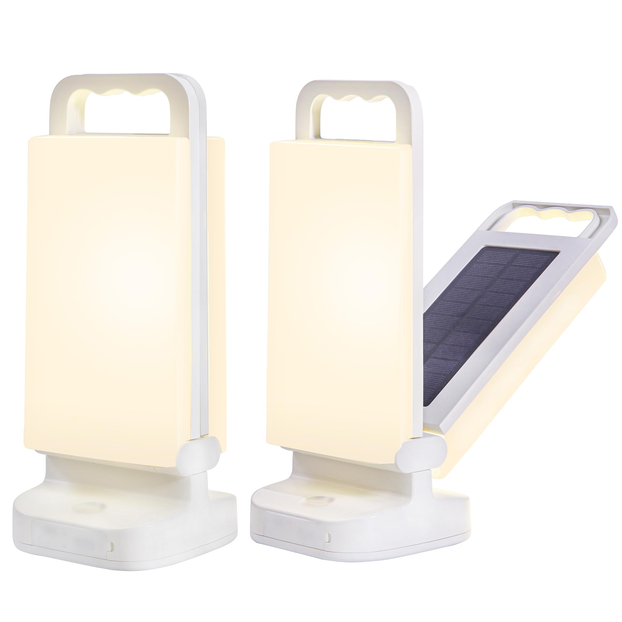 Solar Camping Lantern 6000mAh 2 Pack, USB Rechargeable Camping Light & Power Supply, Dimmable LED Night Lamp with Up to 80Hrs Ru