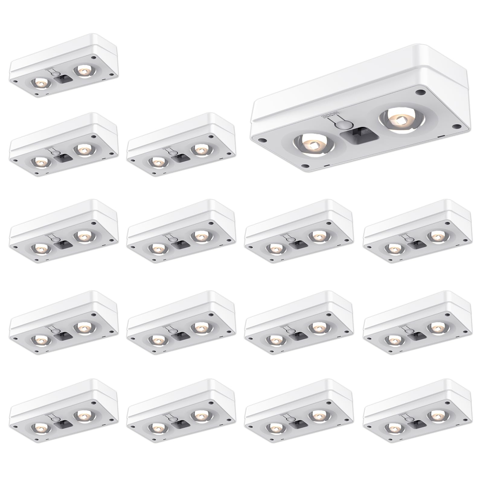 JOFIOS Solar Fence Lights 16 Pack, 50 Lumens, RGB Color Glow, Waterproof, White Shell, Model WL15
