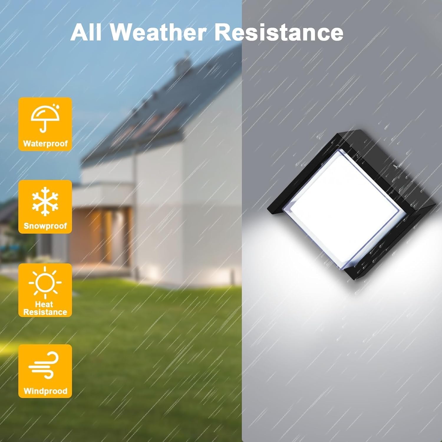 Tomourd Outdoor Wall Light  6000K Daylight Small Anti Rust Exterior Wall Lighting Fixtures  Black Square Wall Mount 12W Led Porch Lights For House With Waterproof For Front Porch  Garage  Patio