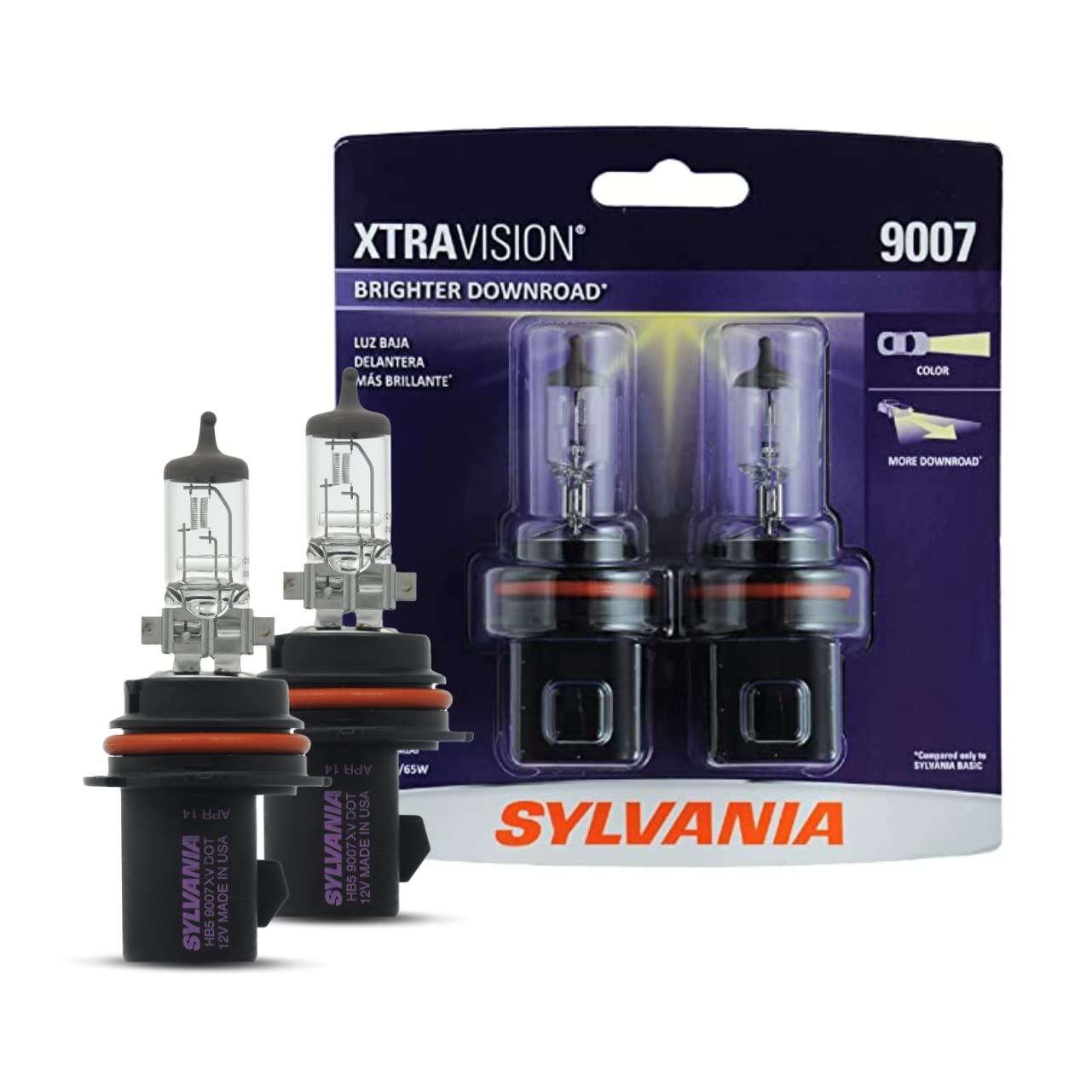 SYLVANIA - 9007 XtraVision - High Performance Halogen Headlight Bulb, High Beam, Low Beam and Fog Replacement Bulb (Contains 2 B