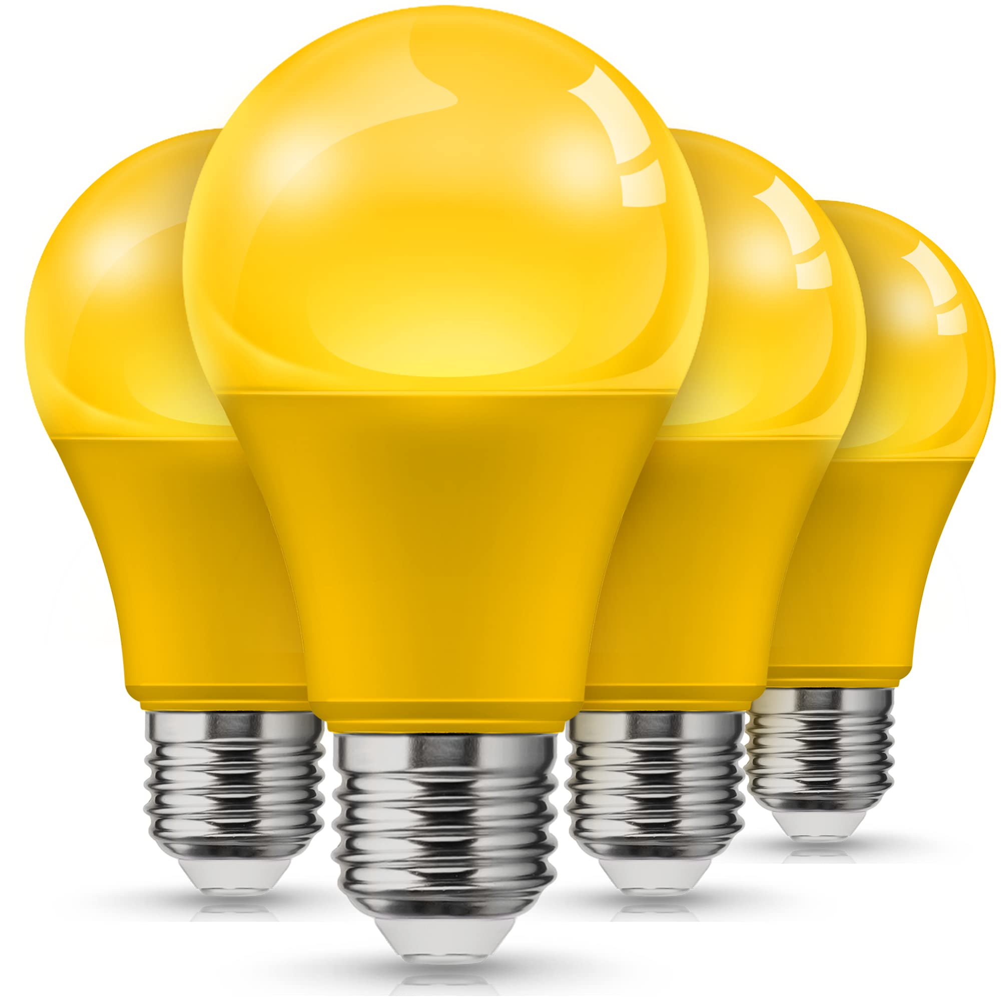 L Lohas Led Yellow Bug Light Bulbs Outdoor, A19 9W Bug Lights For Outside, 60W Equivalent, 2000K Amber Porch Light Bulb, Non-Att
