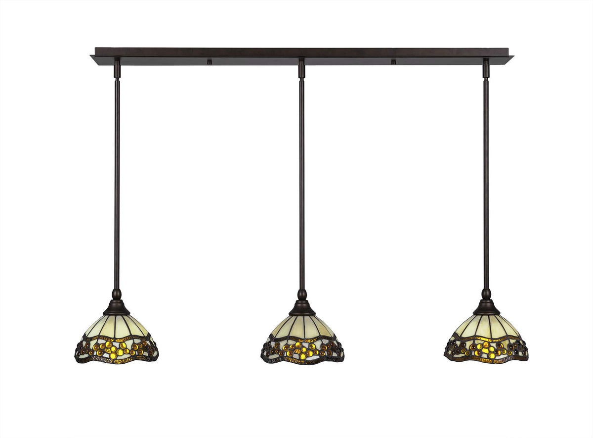 Toltec Lighting 3 Light Linear Pendalier In Bronze (36-Brz-9975)