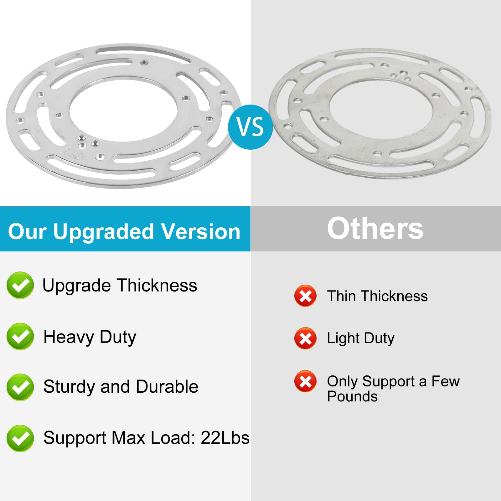 Tovmey 4 Pack Universal Light Fixture Mounting Bracket, 4 Inch Diameter Ceiling Light Mounting Bracket, Round Steel Light Crossb