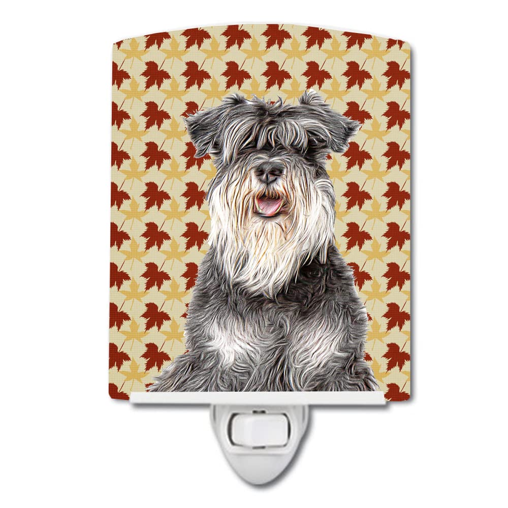 Carolines Treasures Night Light, Schnauzer Design, Ceramic, UL-Certified, 6x4x3 inches, Multicolor, Model KJ1206CNL