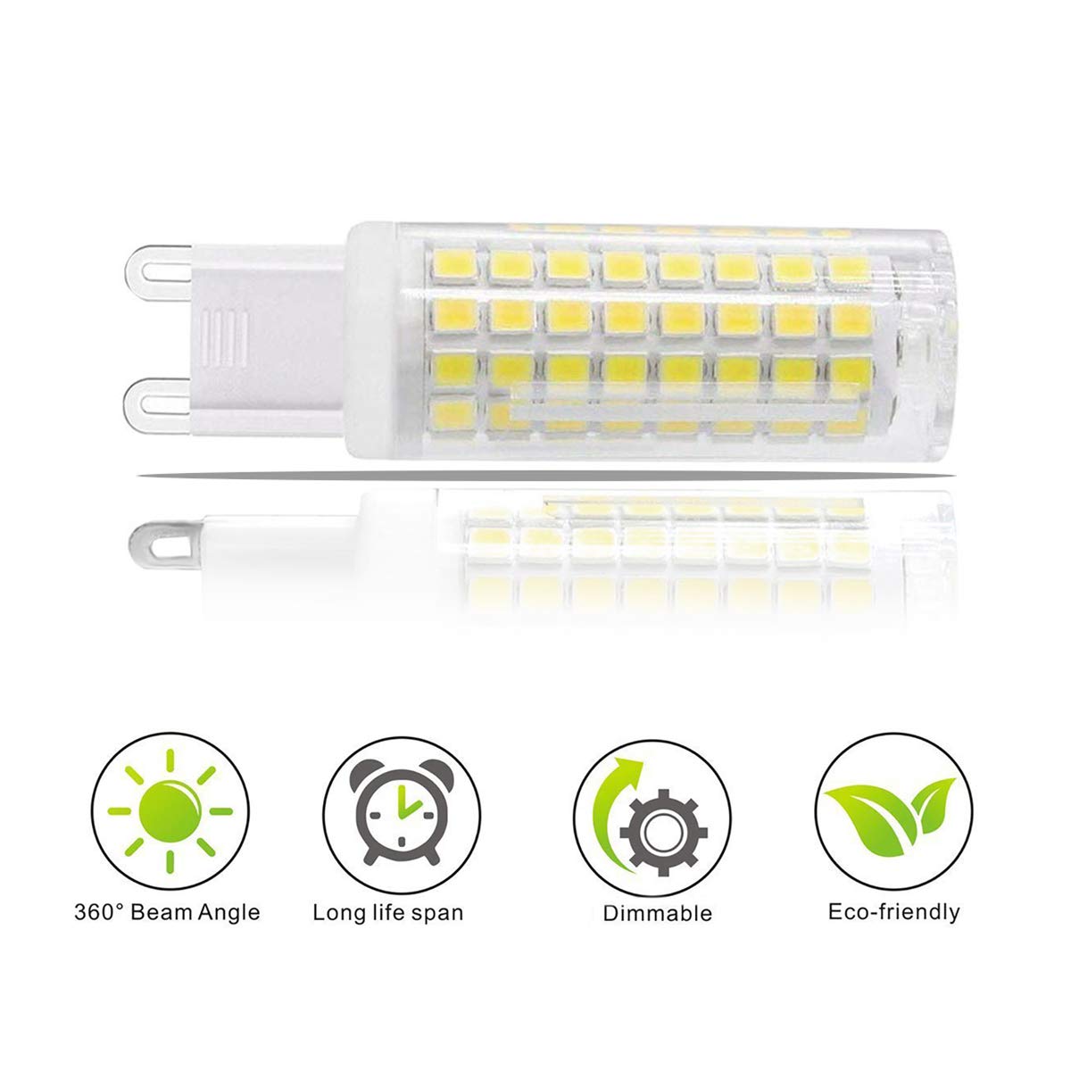 Xrzt G9 Led Bulbs White 6000K(7W) 40W 60W 75W Halogen Equivalent, T3/T4 G9 Bi-Pin Base Chandelier Light Bulbs For Indoor Lightin