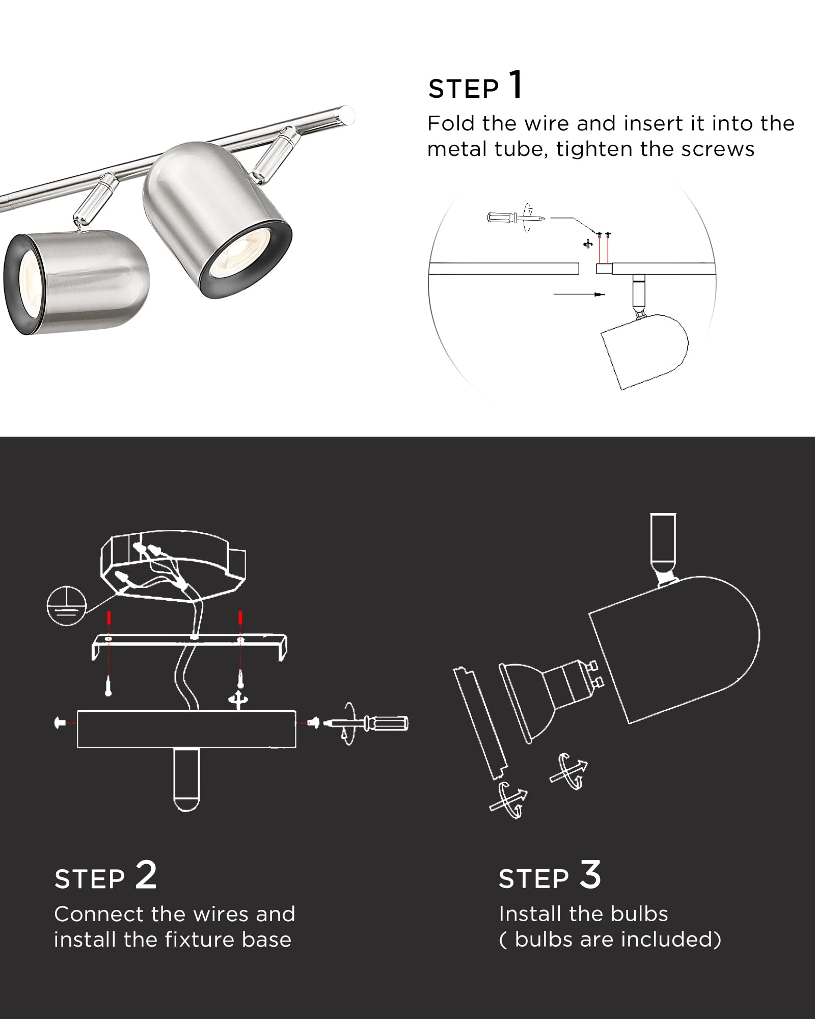 Femila 43 Track Light  Brushed Nickel Led Track Lighting Fixtures Ceiling  Rotatable Led Track Lighting Kit  Bulbs Included  4Fs78Tl-5 Bn