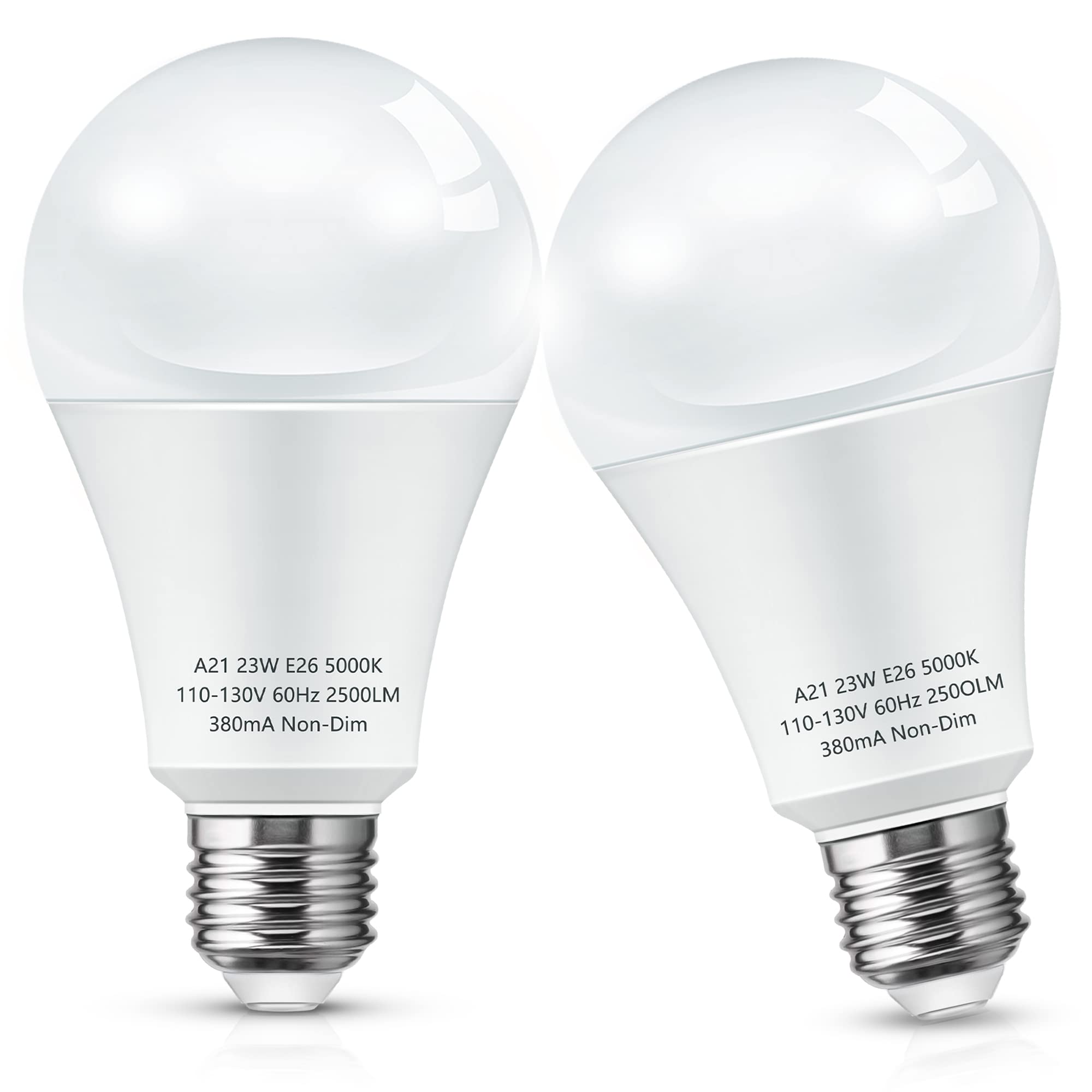 Lohas Super Bright White Led Light Bulb, A21 23W(150-200Watt Equivalent), 2500 High Lumen, 5000K Daylight White, Garage Light Bu