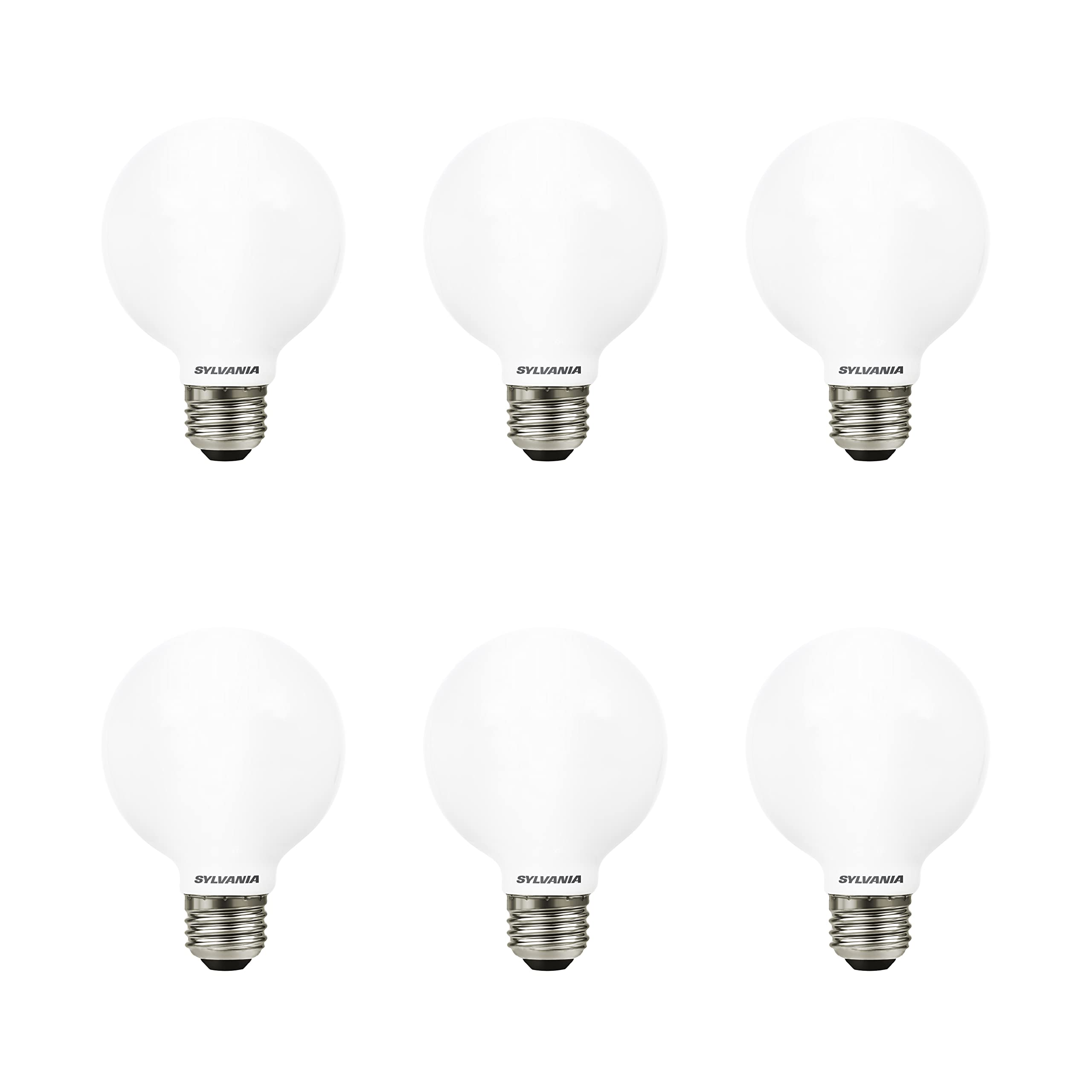 LEDVANCE SYLVANIA G25 Globe Light Bulb 40W Equivalent 4.5W 350 Lumens Dimmable Soft White 6 Pack Model 40887