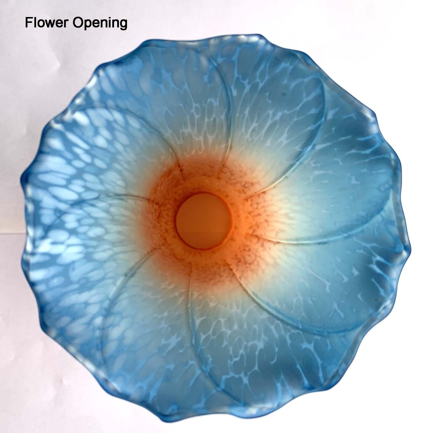 Bieye Ls22 Lily Flower Blown Glass Lampshade (Orange Blue, Opening I.D. 1.26'' X O.D. 1.5'')