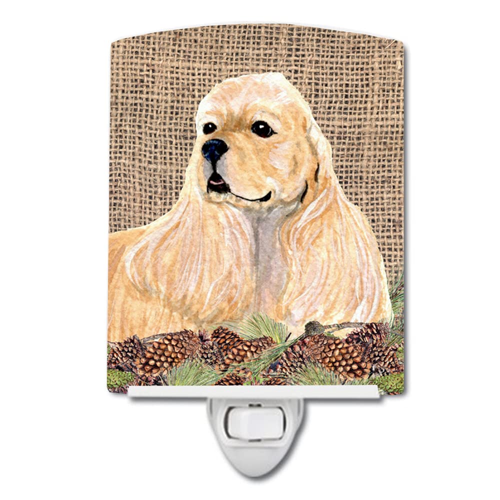 Carolines Treasures Ceramic Night Light, Cocker Spaniel, 6x4x3in, Model SS4060CNL, Ideal for Bedroom, Bathroom, Nursery, Multicolor