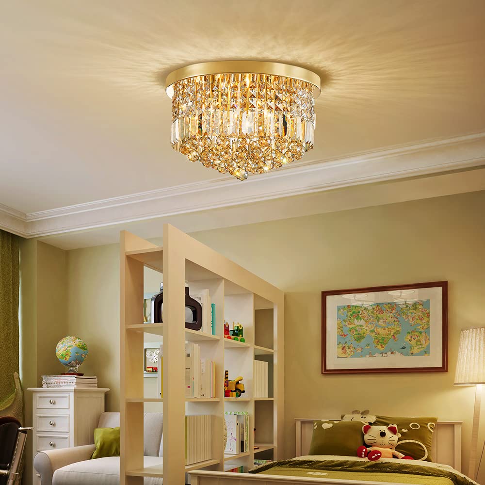 SM Saint Mossi 9 Light Raindrop Chandelier, E12, H 11in x D 20in, Champagne Crystal & Gold Finish, Model SM-DY-22002-CA
