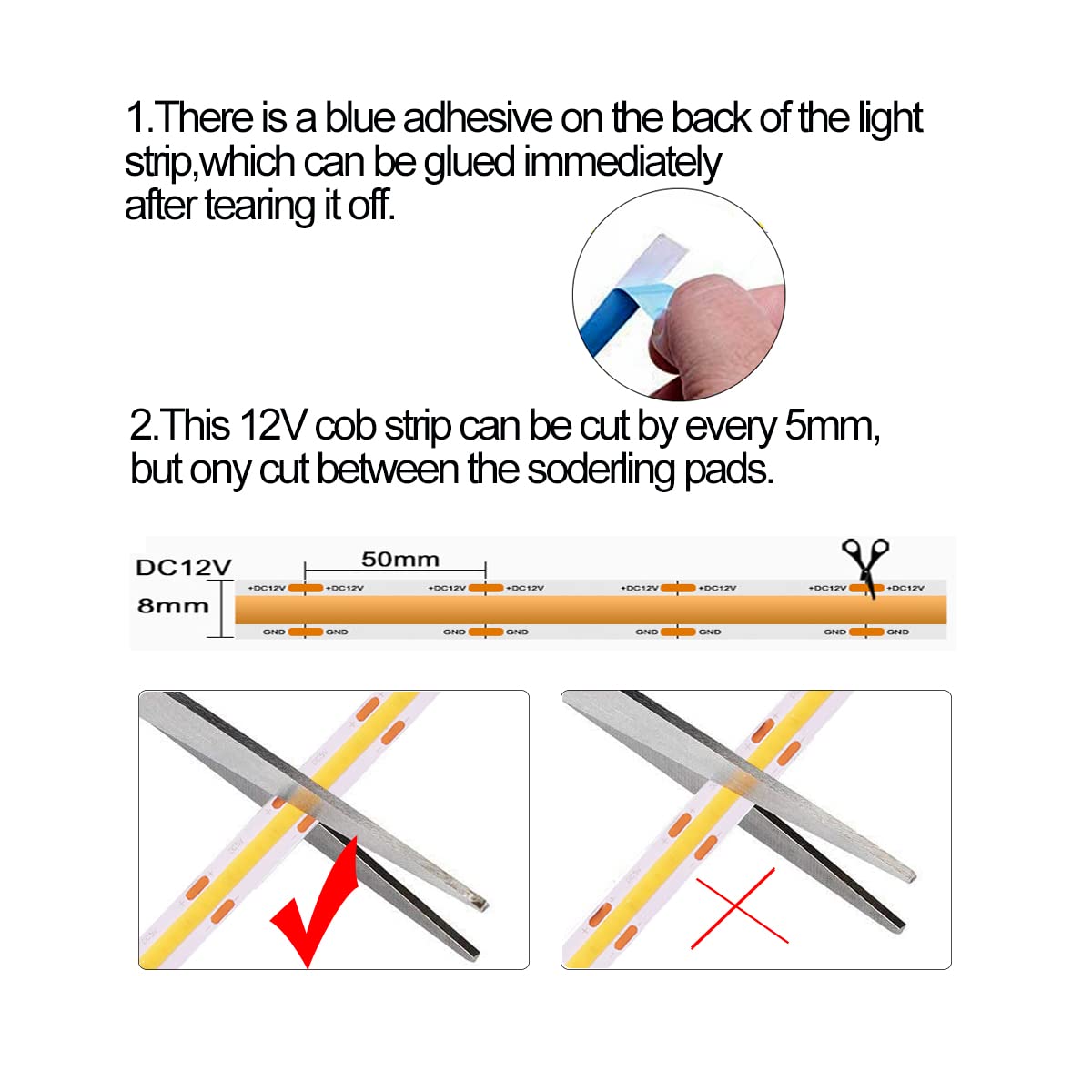 Hamrvl Cob Led Strip Lights Purple,Dc12V 16.4Ft/5M 320Leds/M Cri90 Bright Flexible Led Tape 8Mm, For Indoor Home Cabinet,Bedroom,Kitchen,Stage,Backlight Diy Lighting(Without Power Supply) (Purple)