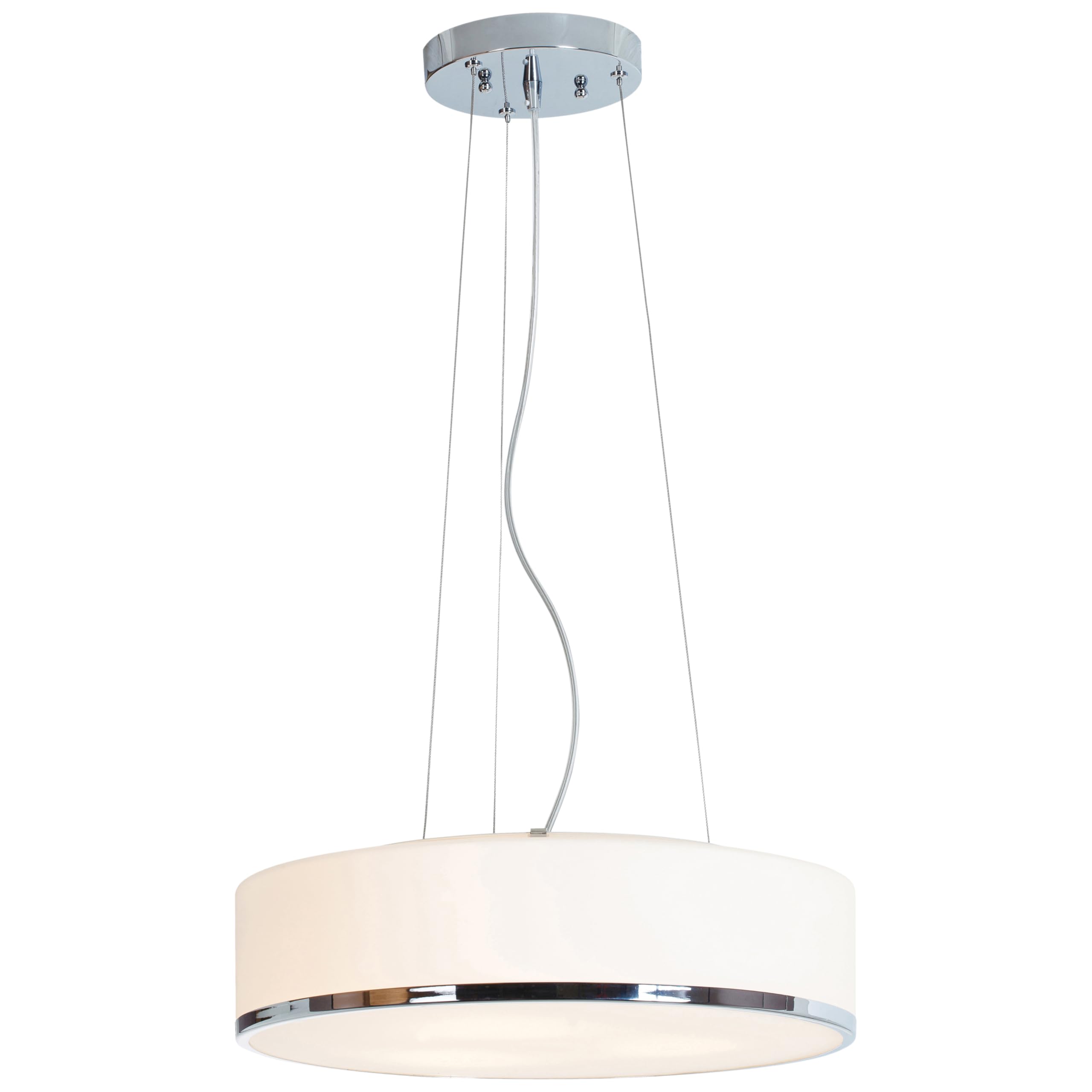 Aero - 3-Light Pendant - Chrome Finish - Opal Glass Shade