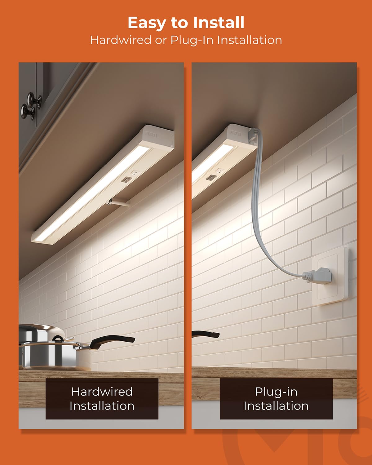 Matane Dimmable LED Under Cabinet Light, 11" White, 3CCT, 6.5W, ETL Listed, Hardwired/Plug-in, Model FOR-31UC