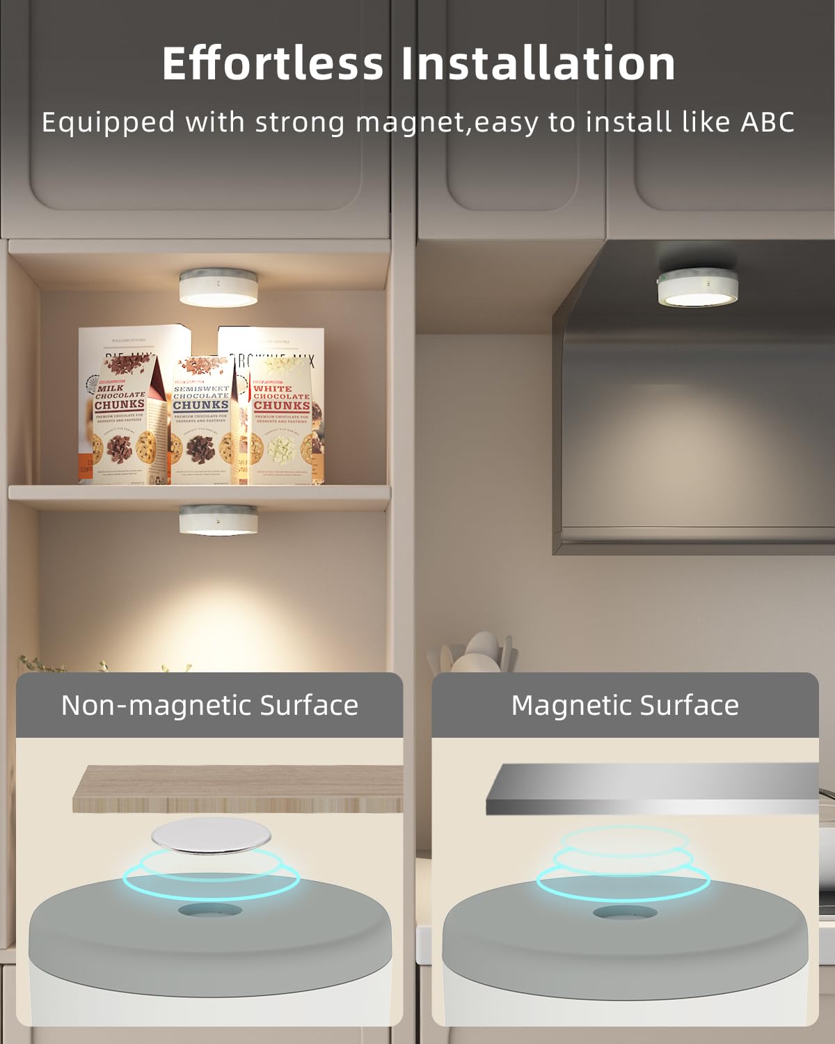 Usb Rechargeable Puck Lights With Remote, 1600Mah Battery Operated Push Lights Stick On Magnetic Tap Light For Closet Wireless Led Kitchen Under Cabinet Light Shelf Press Button Light Wall Touch Light