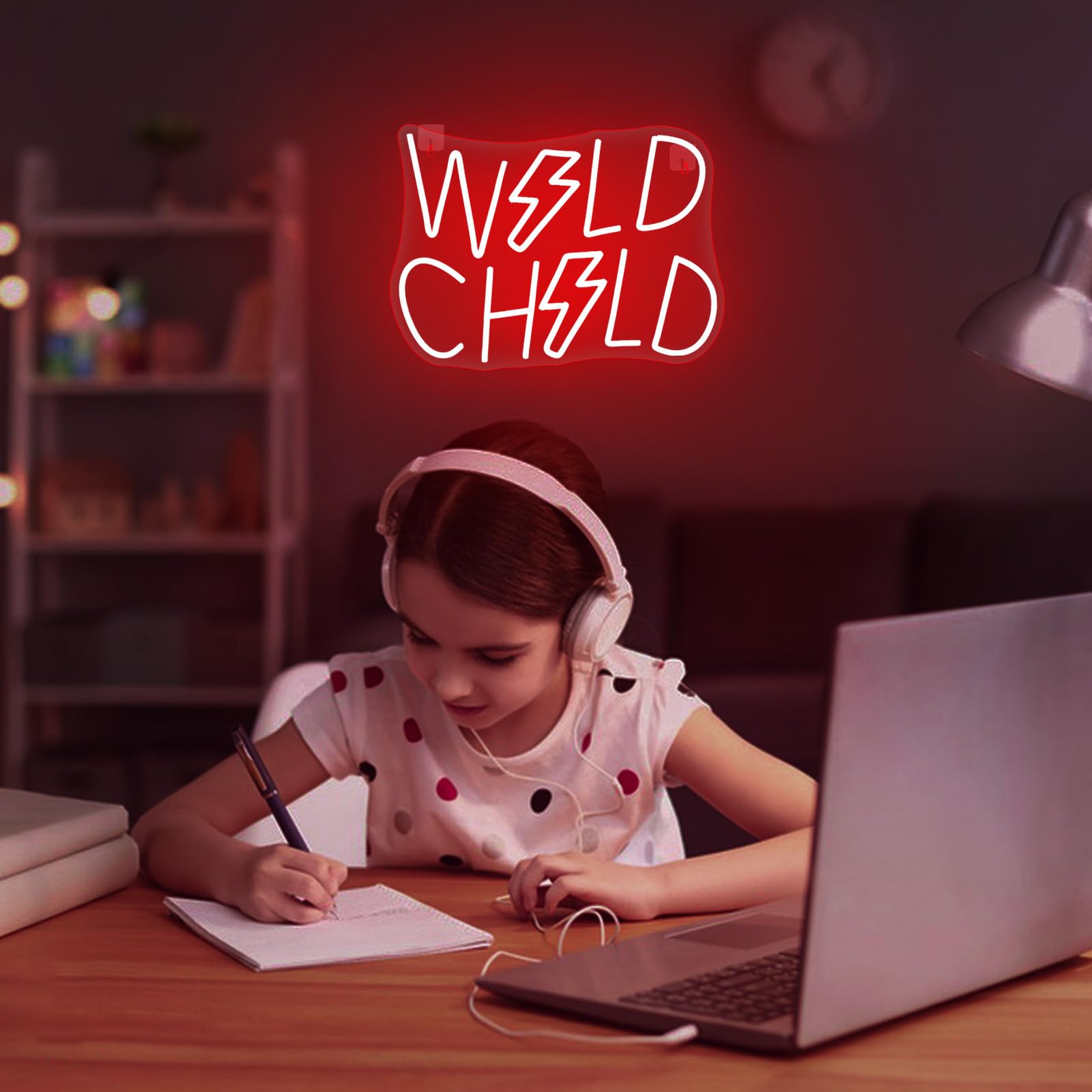 Horseneon Wild Child Neon Sign Dimmable Creative Led Wall Decor For Home Colorful Neon Lights For Child Edgy Room Decor Teens Unique Back To School Gift For Students
