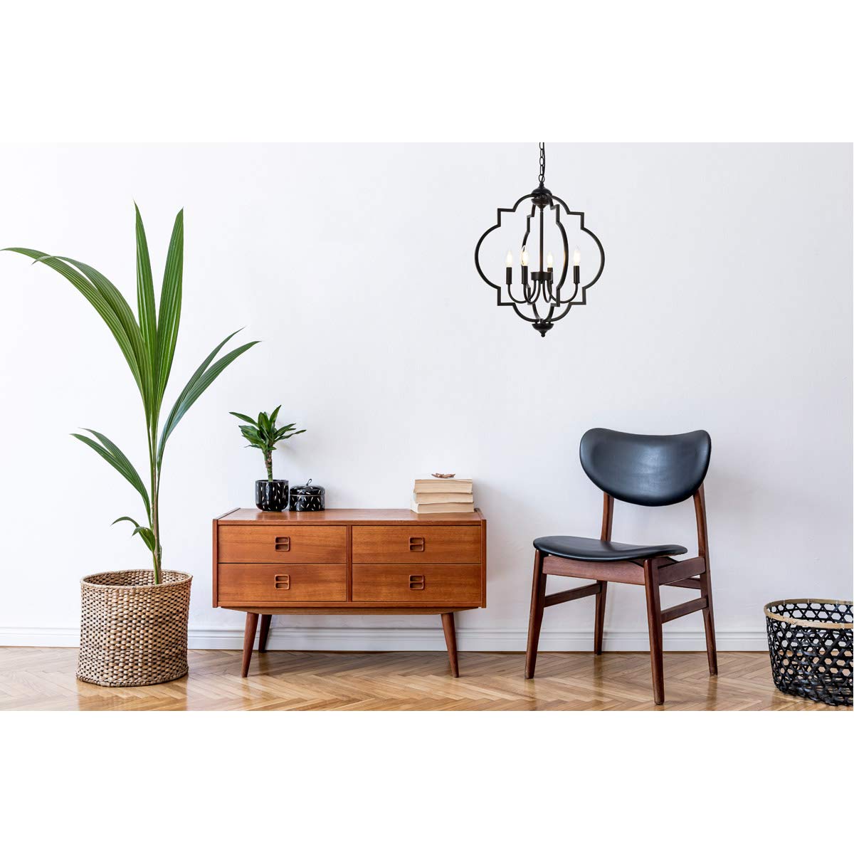 Living District Indoor Modern Home Decorative Bright Ceiling Sandara 4 Lights Pendant in Black