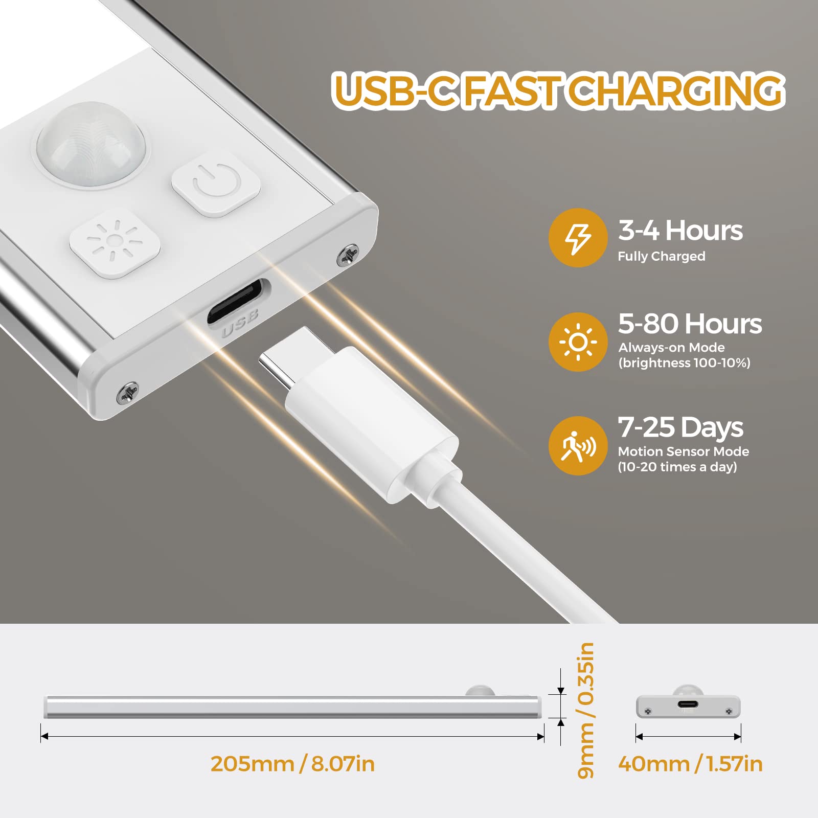 Dealgadgets 3 Pack Under Cabinet Led Lights, 32 Led Cold White, Motion Sensor, 8.07 Inch