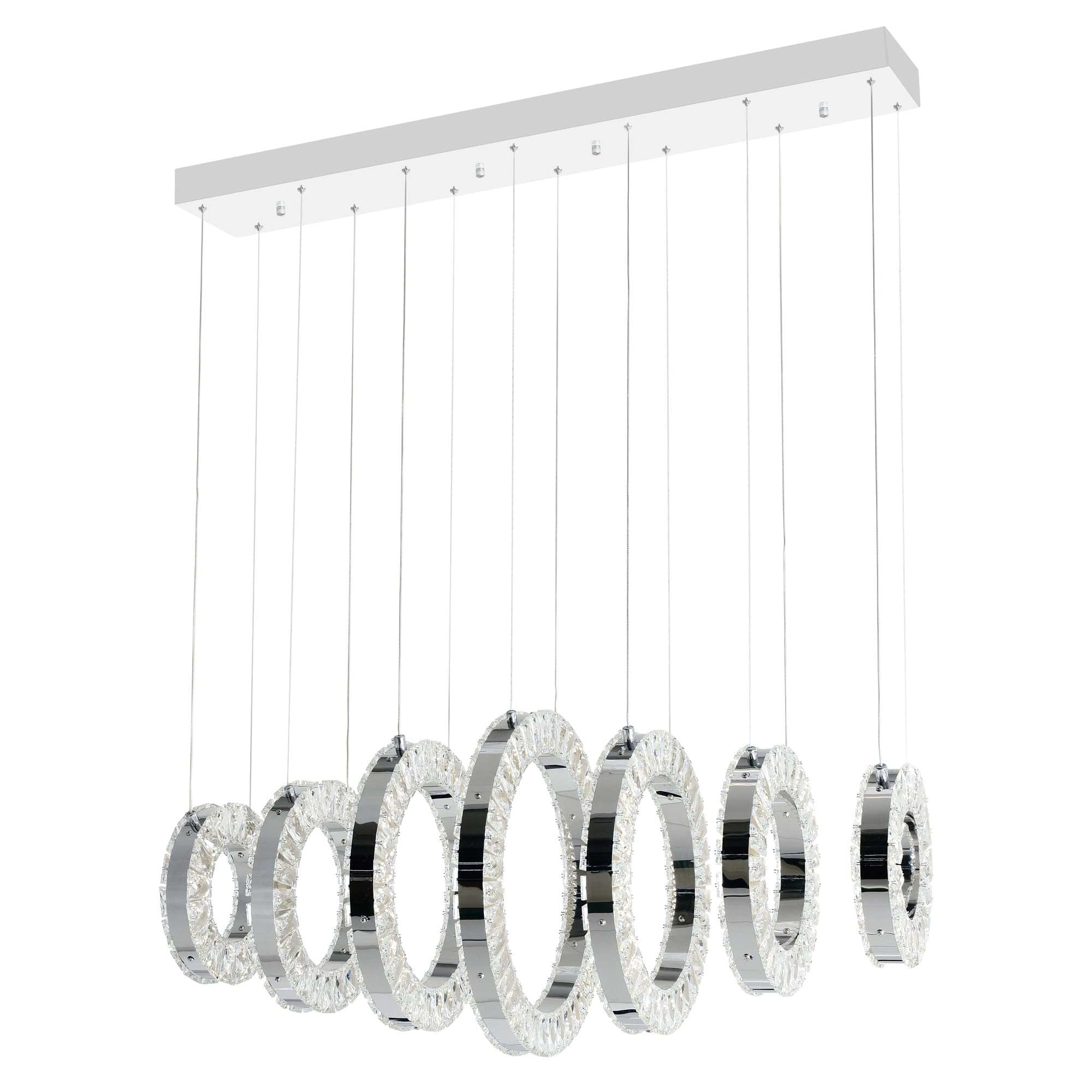 CWI Lighting Celina LED Chandelier, Chrome Finish, 37 inches, Model 1046P37-7-601-RC, Metal