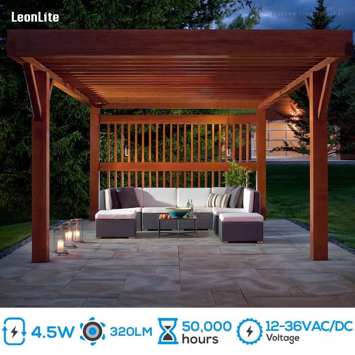 LEONLITE LED Landscape Pendant Lights, 7" Aluminum, Red Bronze, 12V, IP65, Soft White, Pack of 4, Model 20851