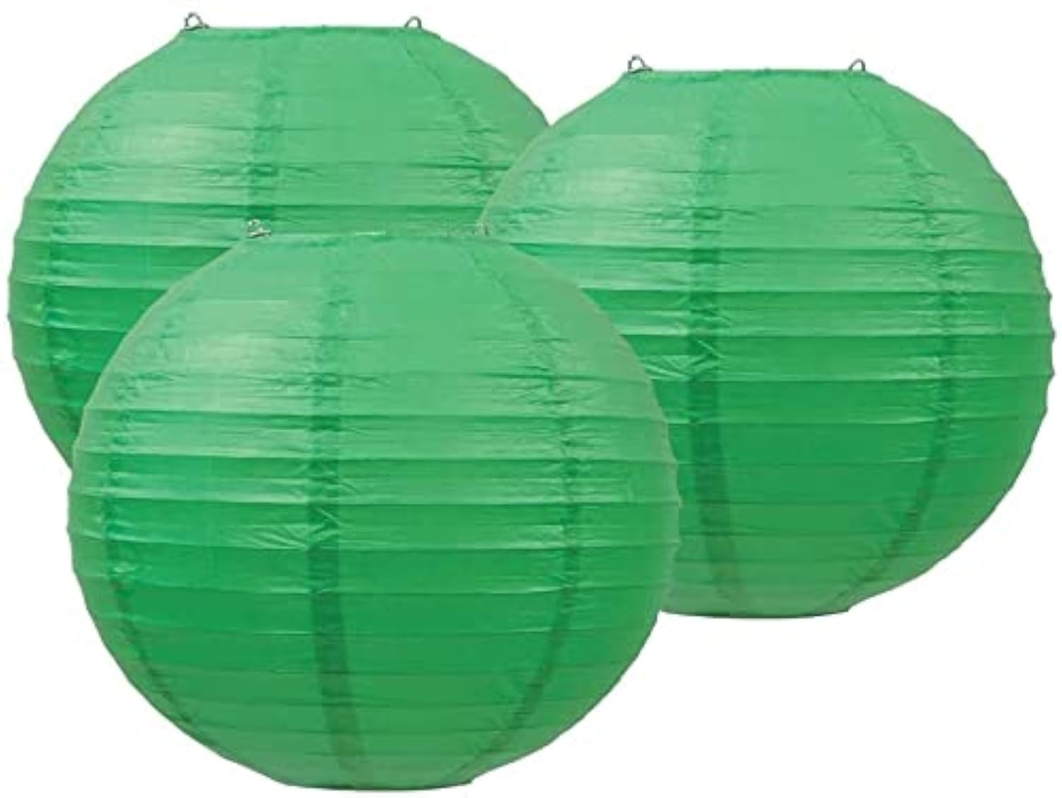 Pack Of 3 Round Paper Lanterns Lamp Wedding Birthday Party Decoration (Grass Green, 4''/10Cm)