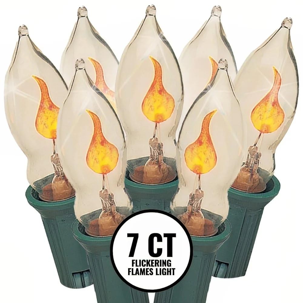 Brite Star Perfect For Christmas & Parties-1 7 Count Flicker Flame Light Set, Clear