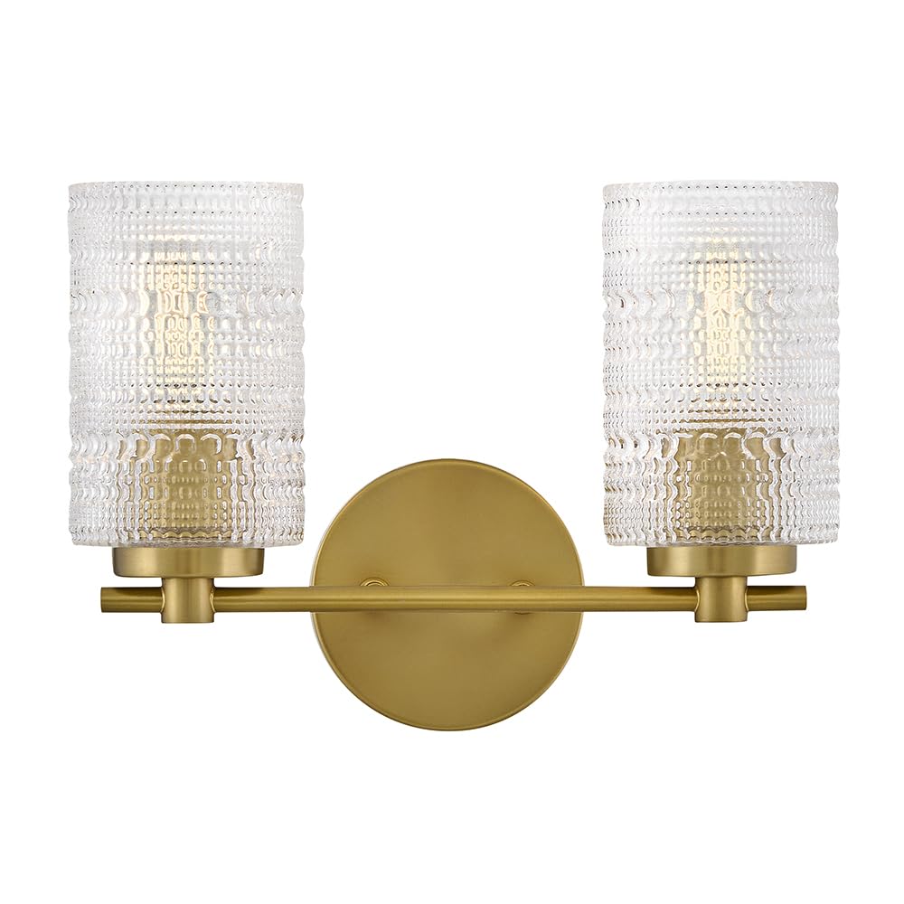 Lark Mabel Small Two Light Vanity, Lacquered Brass