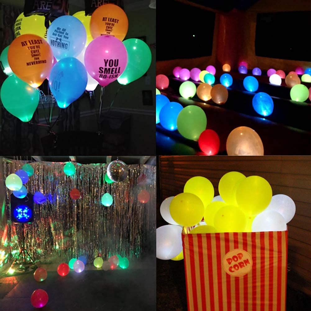 JJGoo LED Balloon Lights, Waterproof, 50pcs, Colorful, Model MY1005G-Colorful, Perfect for Party and Wedding Decoration