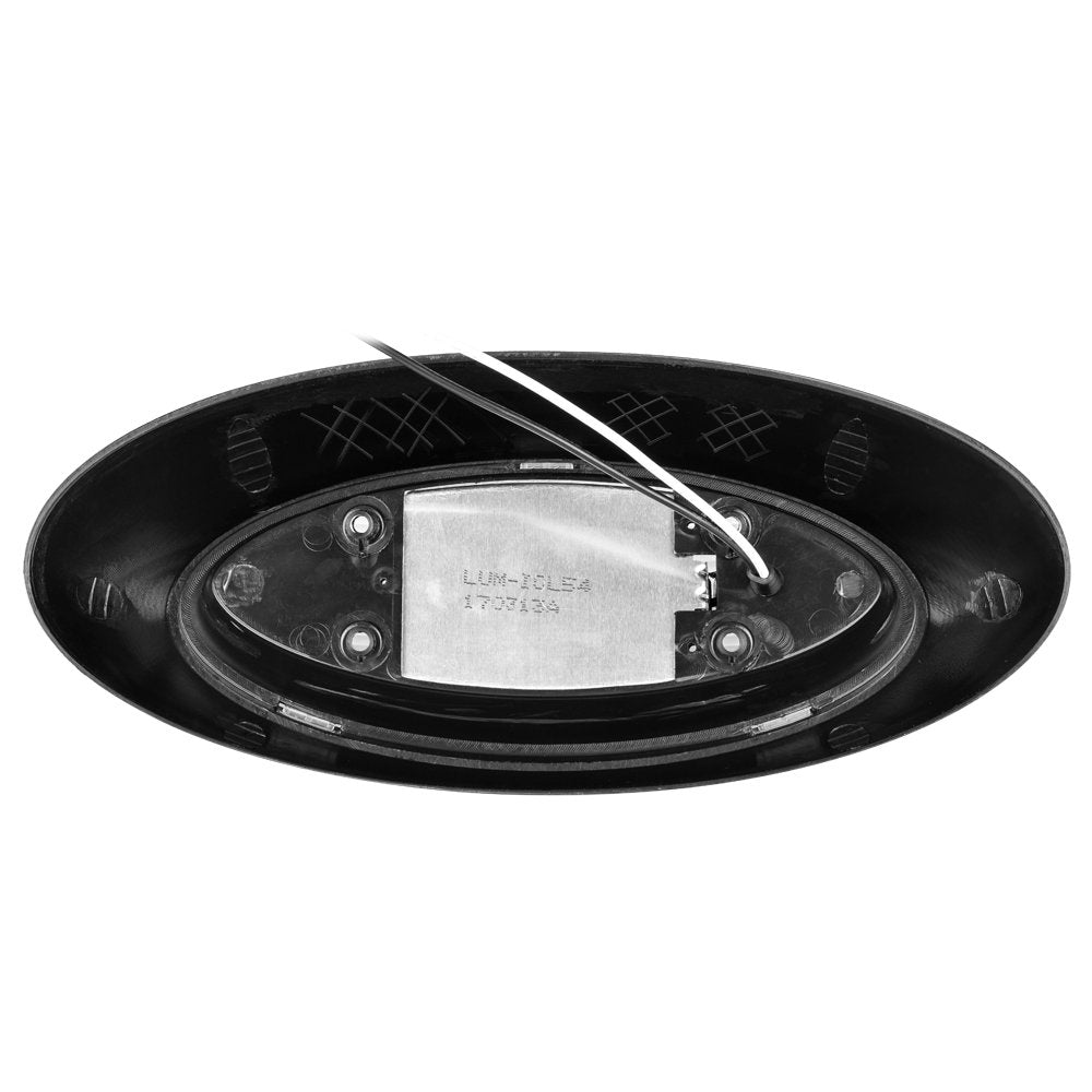 Lumitronics 12 Inch LED Oval Outdoor Scare/Porch Light, Clear Lens, Black, Model LUM-ICL54, Durable Plastic