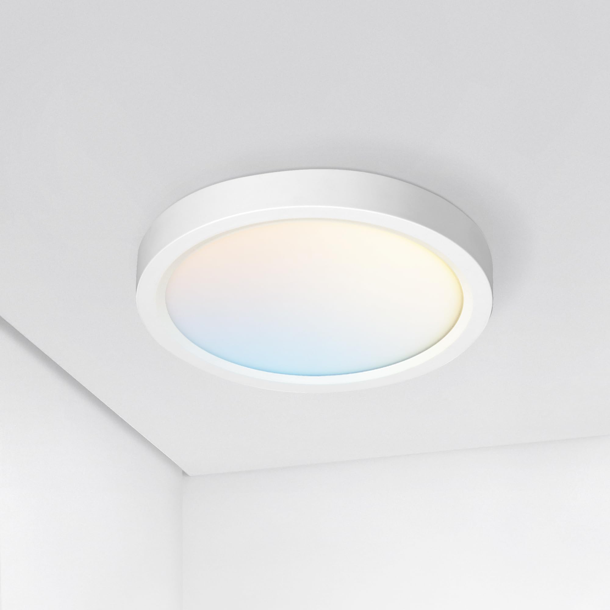 ASD LED 12 Inch Round Flush Mount Ceiling Light Fixture | 24W 4000K 120V | 5CCT, Dimmable, Ultra Slim, ETL Listed | Thin Flat Pa
