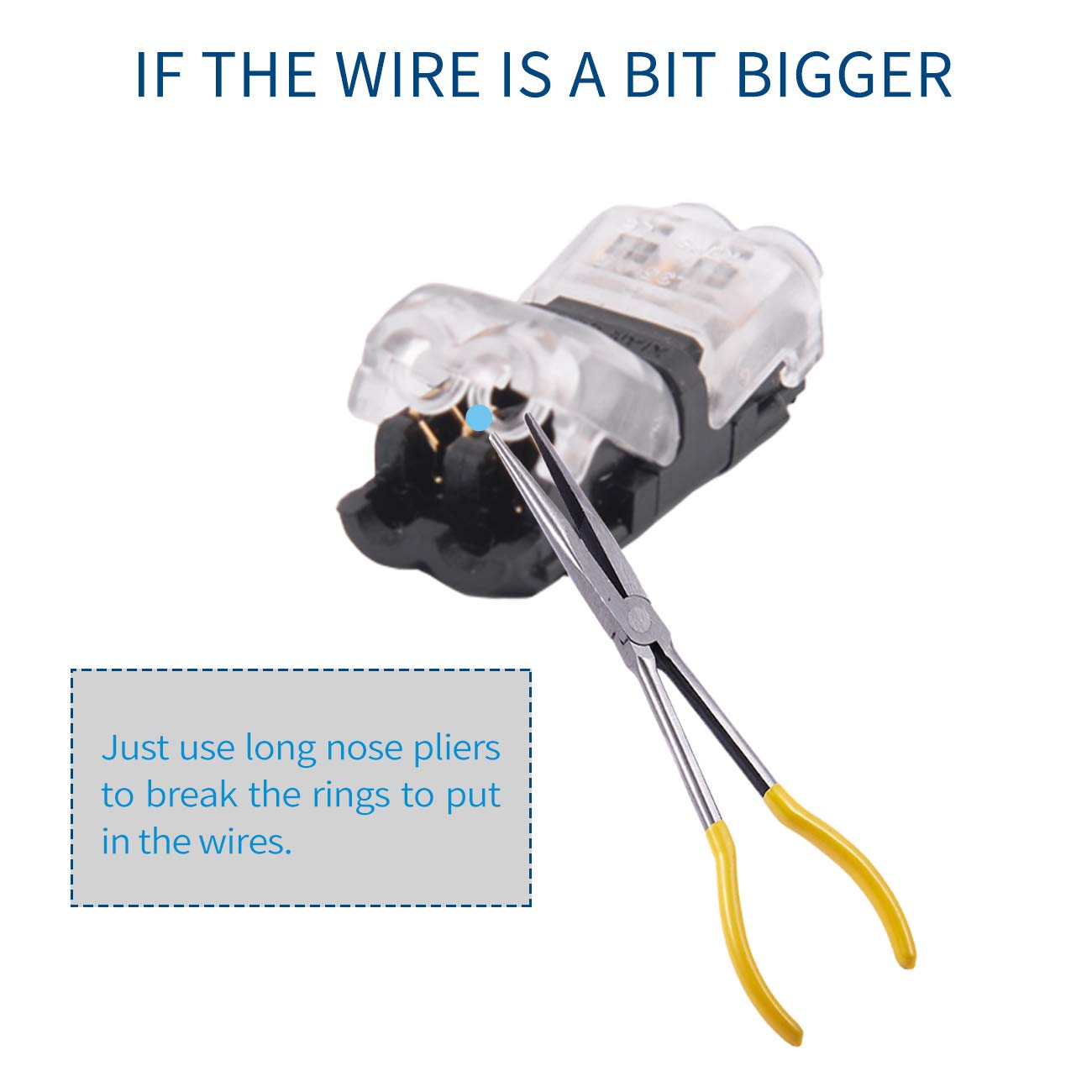 Low Voltage Wire Connectors  Wire Tap 20-24 Gauge Wire Connectors Splicer  I Type 2 Pins 12 Pack