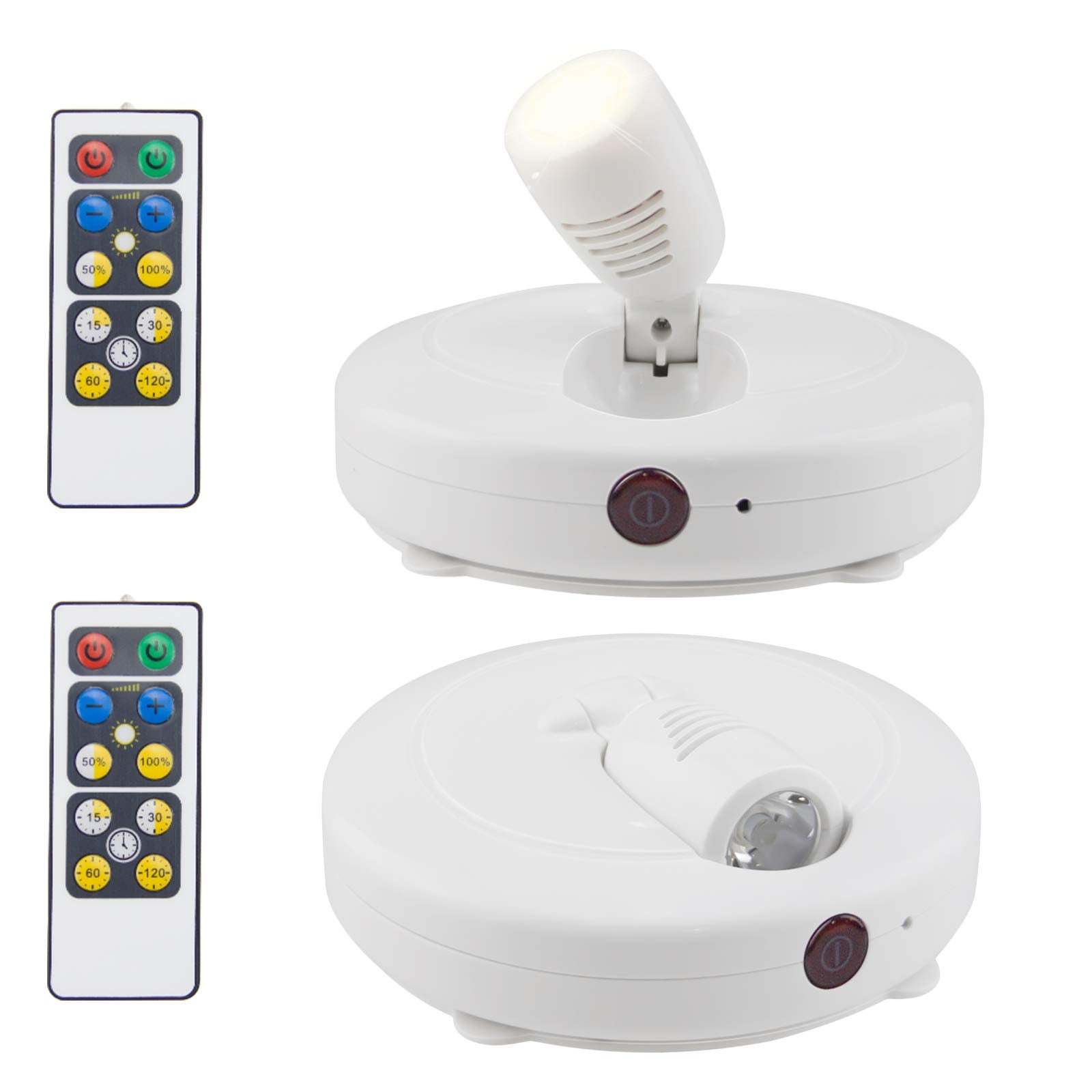 Honwell Wireless Led Spotlights 2 Pack, White Accent Puck Lights With Remote, Model H624Ir For Indoor Lighting