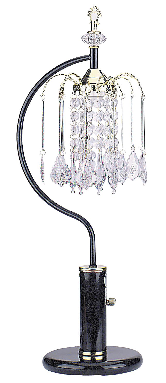 Ore International 715Bk Table Lamp With Crystal-Like Shades, Black 27&quot; X 12&quot; X 12&quot;