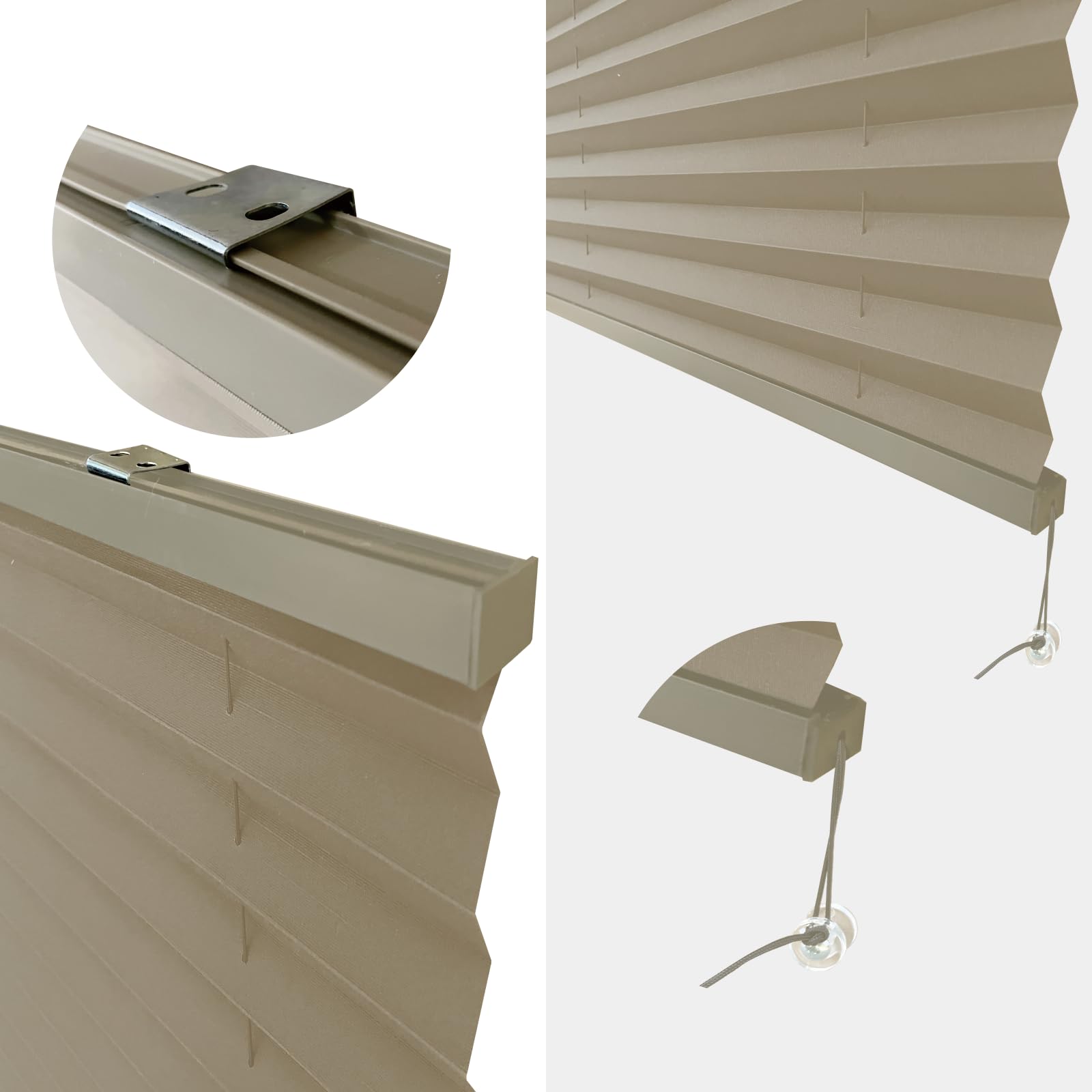 Shadeplus Rv Pleated Shades - Rv Window Blinds For Camper Travel Trailers & Motorhomes - 62'' W X 38'' L Cappuccino