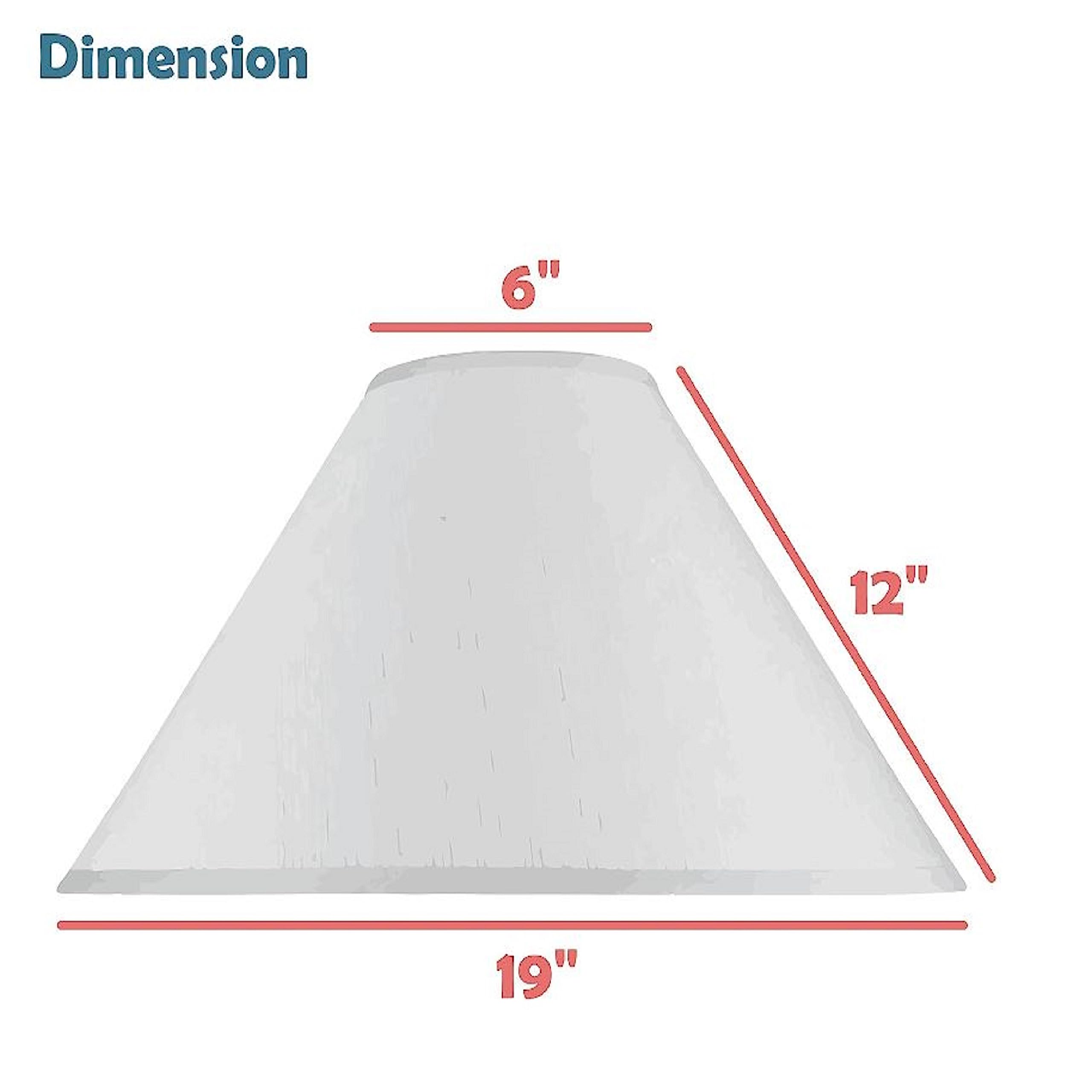 Aspen Creative 32201A, Empire Spider Lamp Shade, Off White, 6'' Top X 19'' Bottom X 12'' Slant Height