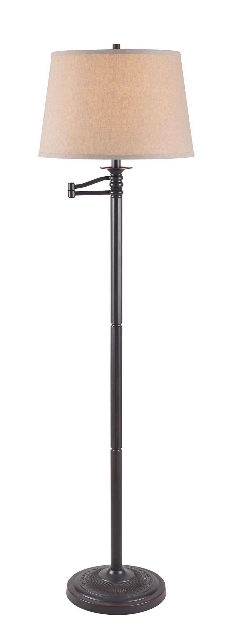Kenroy Home Riverside Swing Arm Floor Lamp, 59" Height, Copper Bronze Finish, Steel, Model 32215CBZ, Small