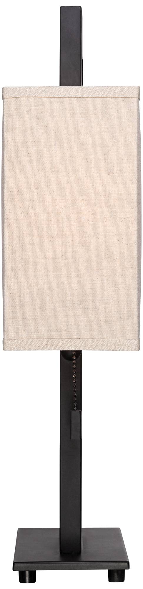 360 Lighting Modern Accent Table Lamp 20.5'' High Rich Espresso Bronze Brown Open Rectangular Metal Base Oatmeal Floating Box Sh