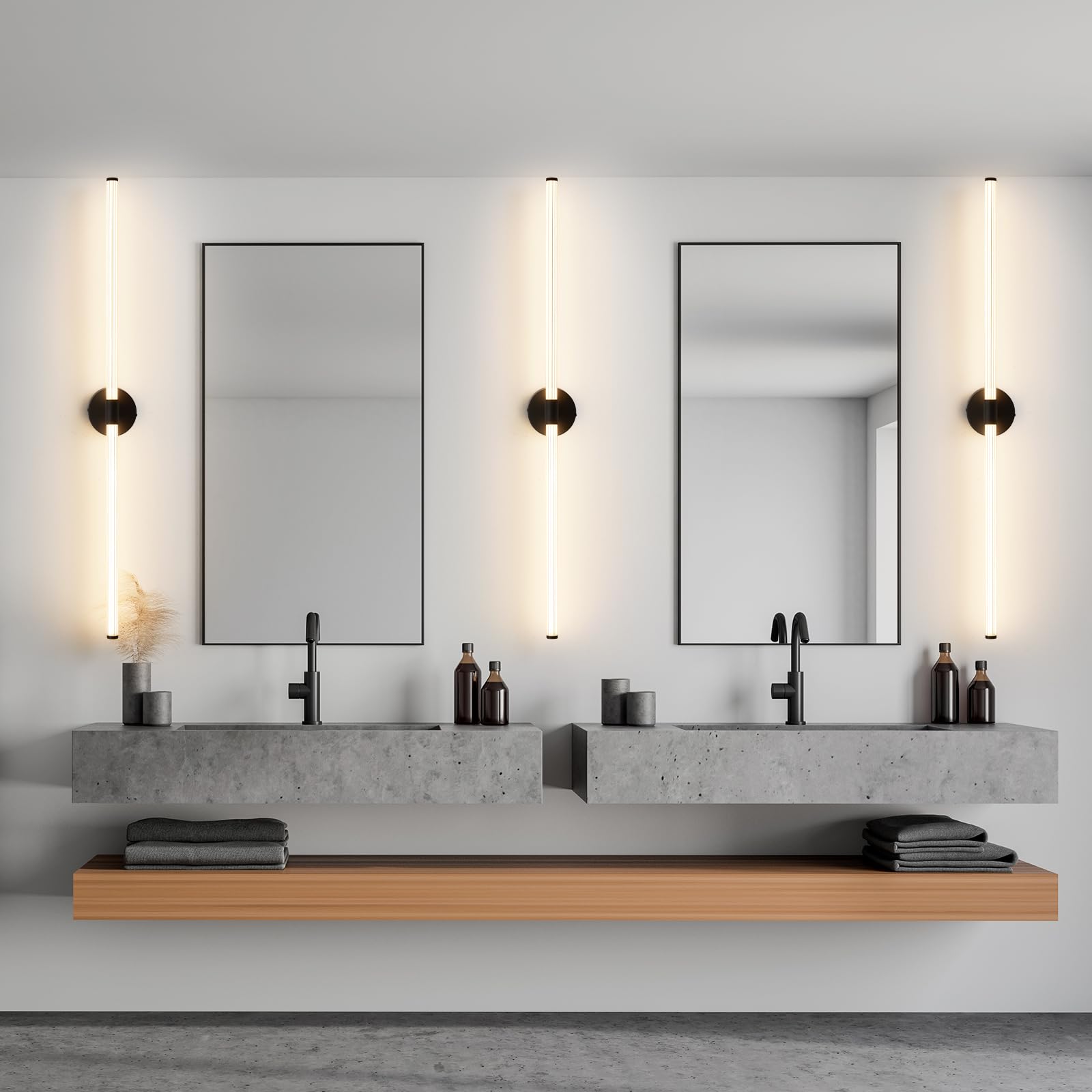 Gednbo Dimmable LED Bathroom Vanity Light Bar 49 inch Metal Black Model 1738