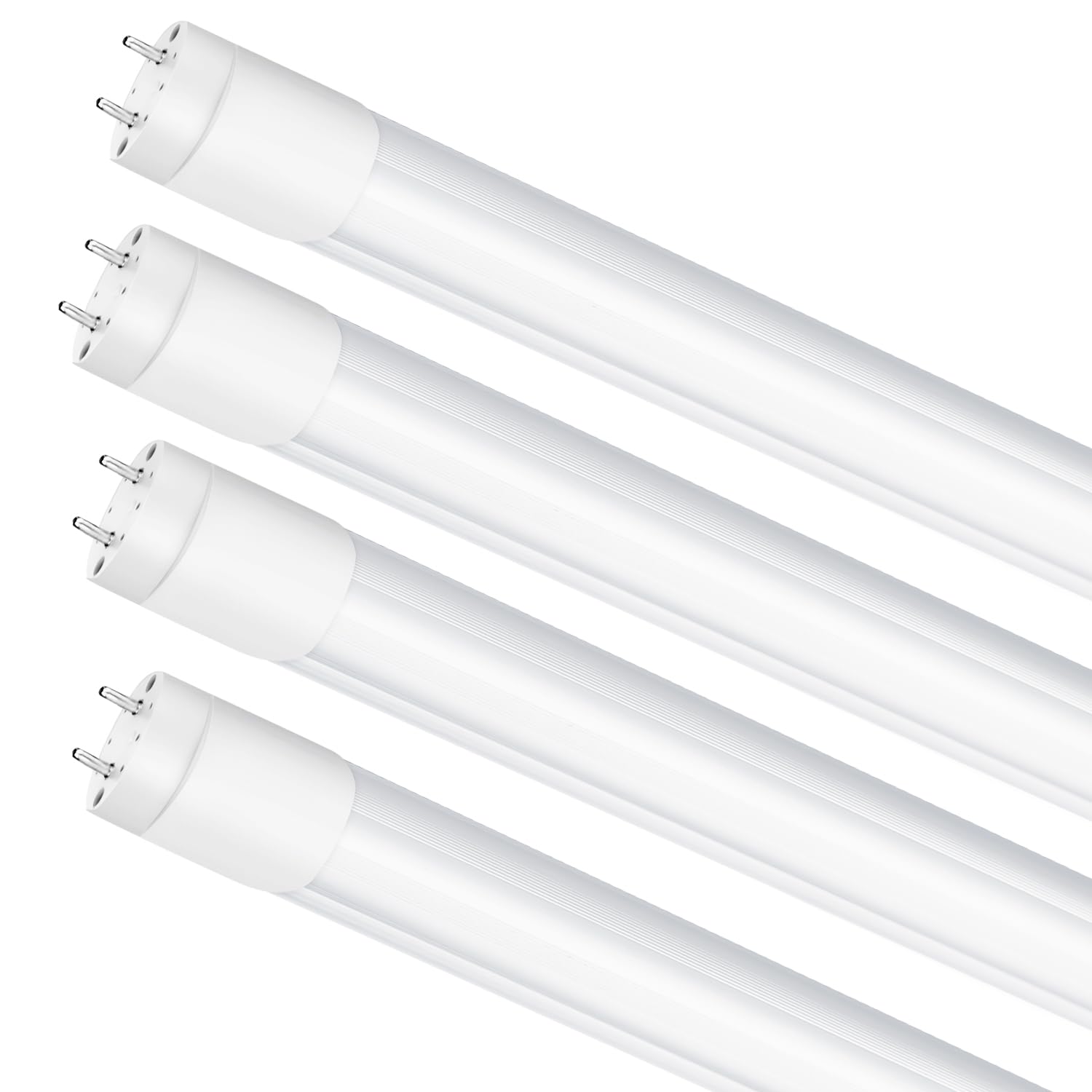 LightingWill LED T8 3FT Light Tube  Natural White 4000K  Dual-End Powered Ballast Bypass  1600Lumens 15W (32W Fluorescent Equivalent)  Frosted Cover  AC85-265V Lighting Tube Fixtures  4 Pack