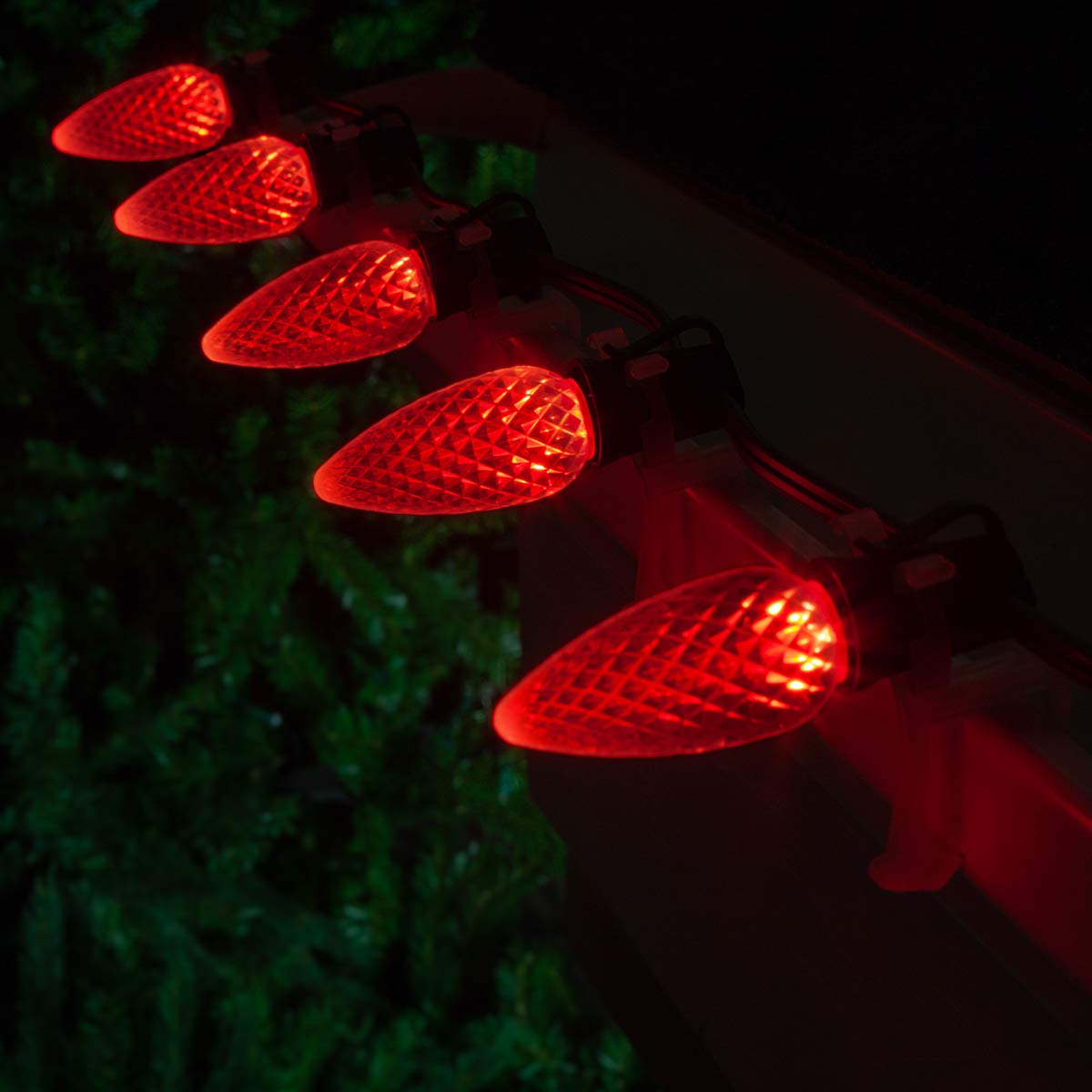 Wintergreen Lighting 25 Lights Red C9 Opticore Led Commercial Outdoor Heavy Duty Christmas Lights