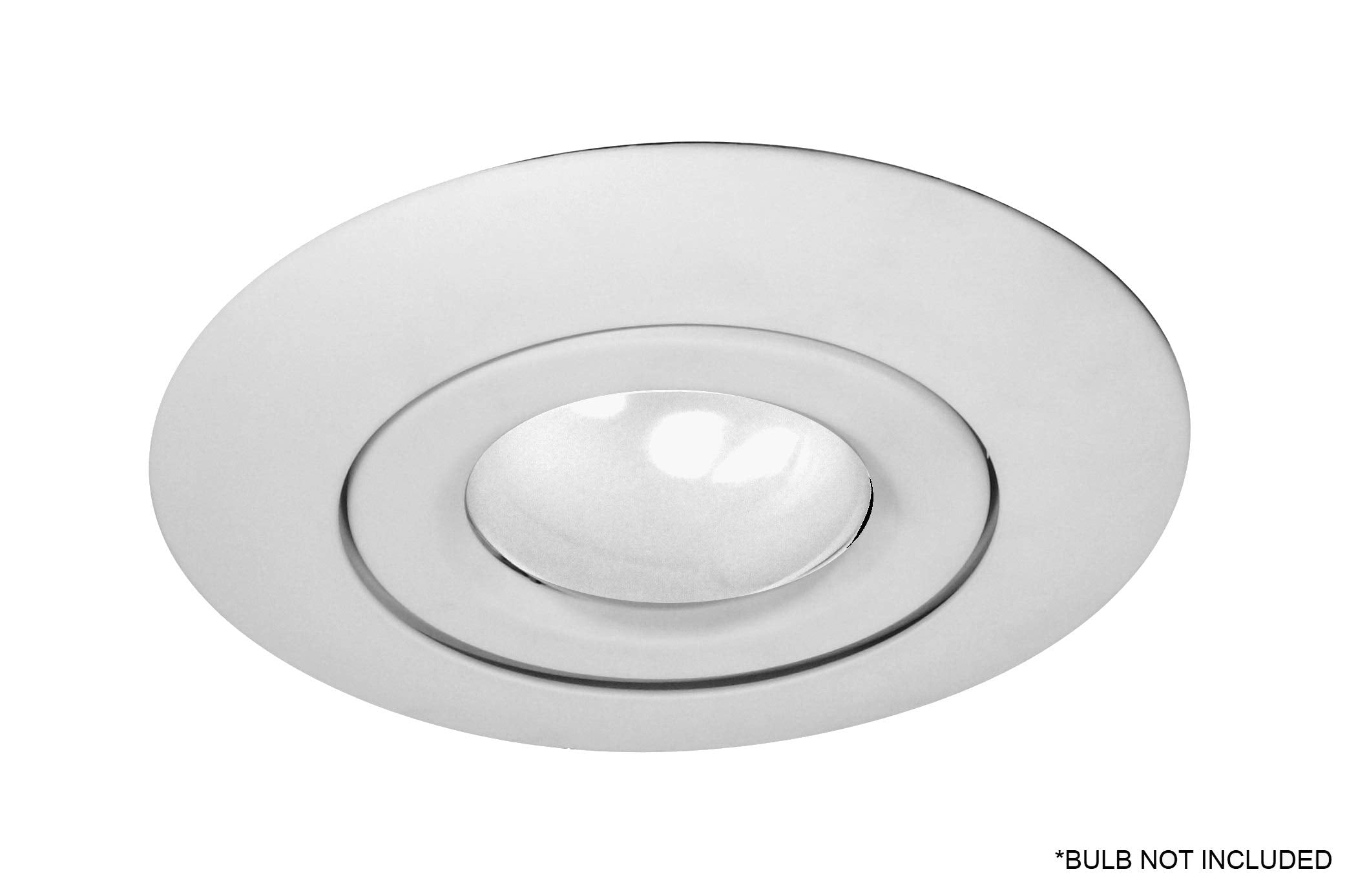 Nicor Lighting 6 Inch White Recessed Gimbal Ring Trim, Fits 6 Inch Housings (17558Wh)