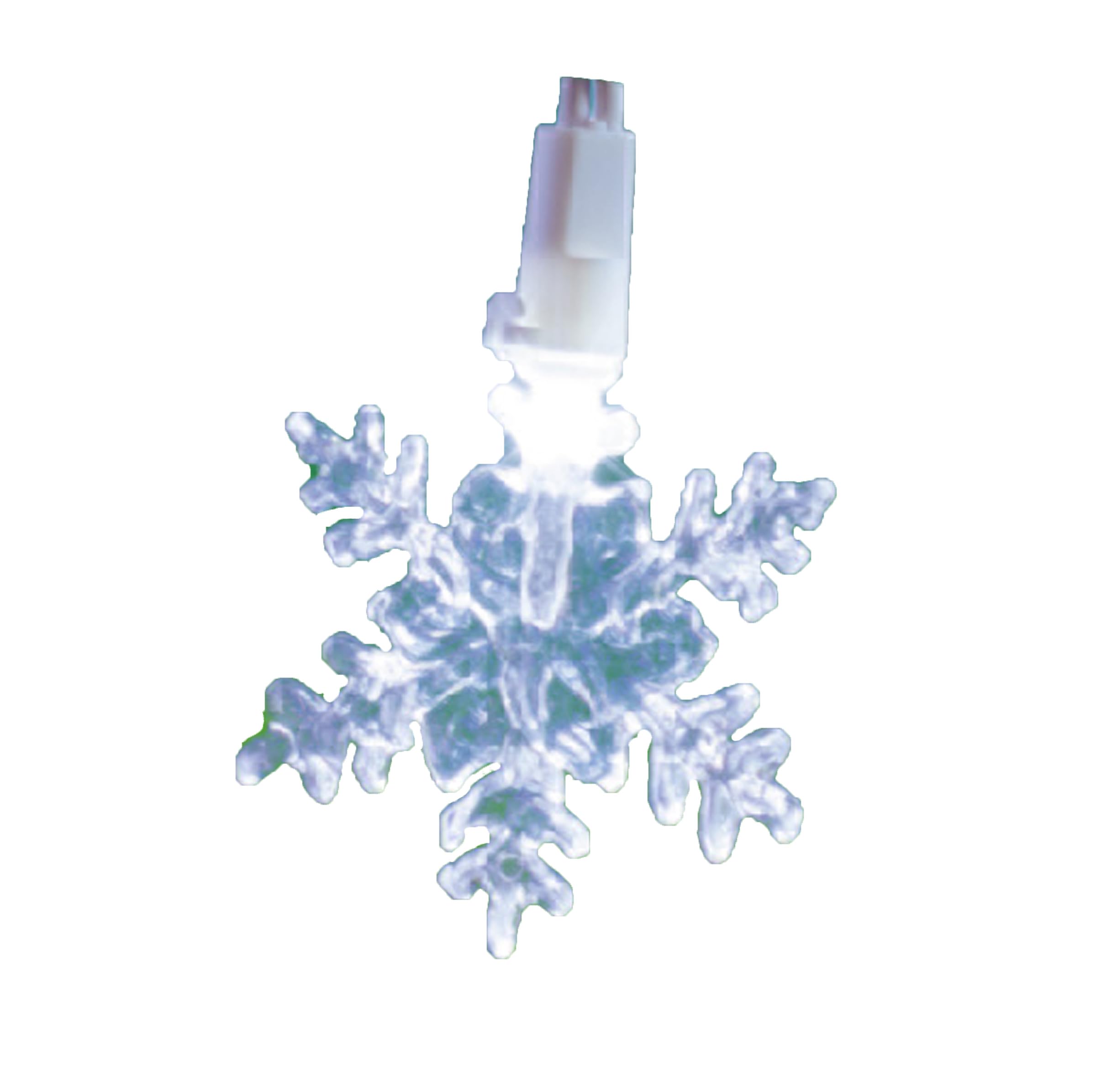 Tupkee LED Twinkle Window Icicle Snowflake Lights - 50 Cool White Bulbs - 3 Feet - Indoor Outdoor Christmas Decor